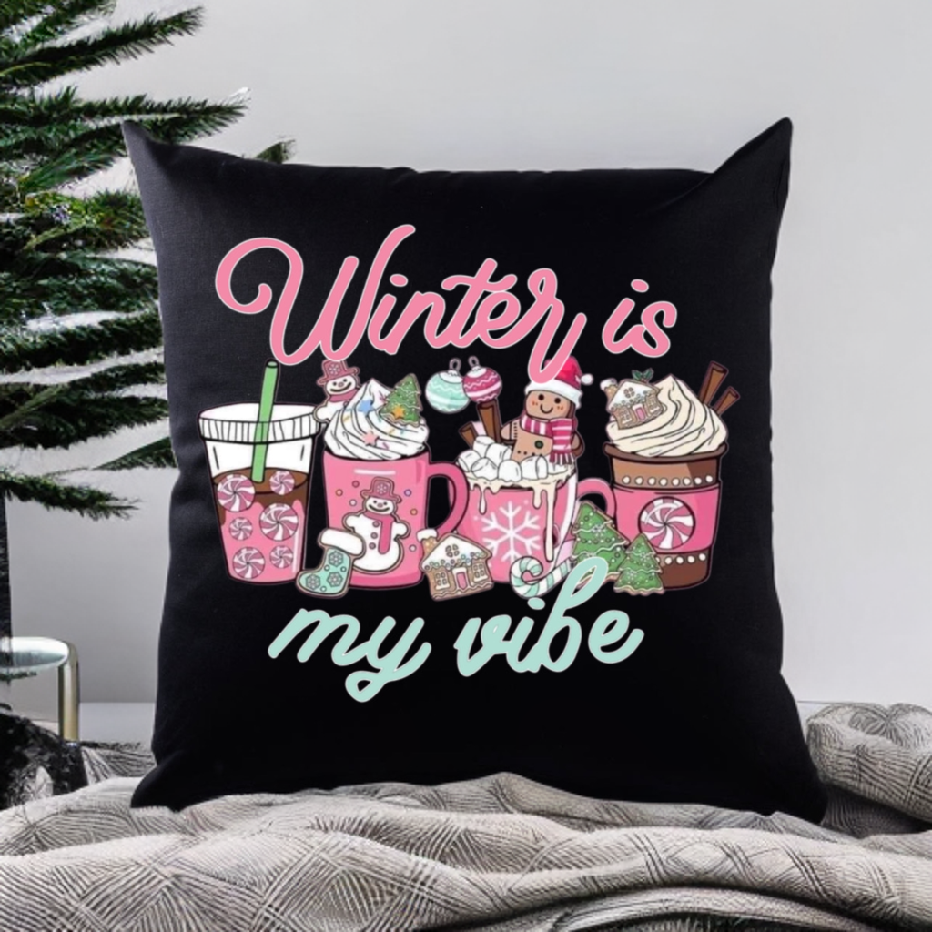 „ZarahSkull"- Kissenbezug black "winter is my vibe"
