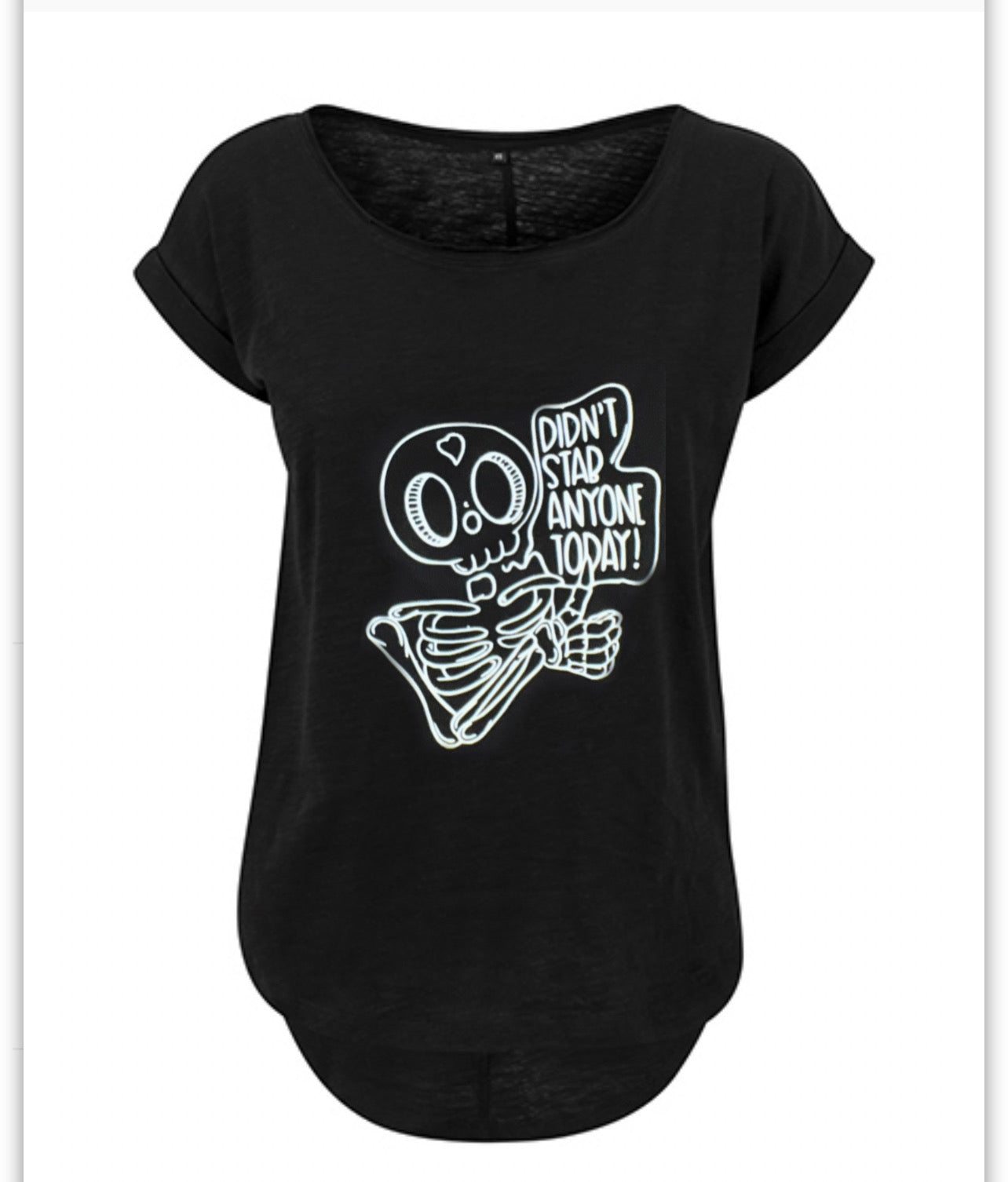 "ZarahSkull" Slub-Tee black "didn't stab anyone"