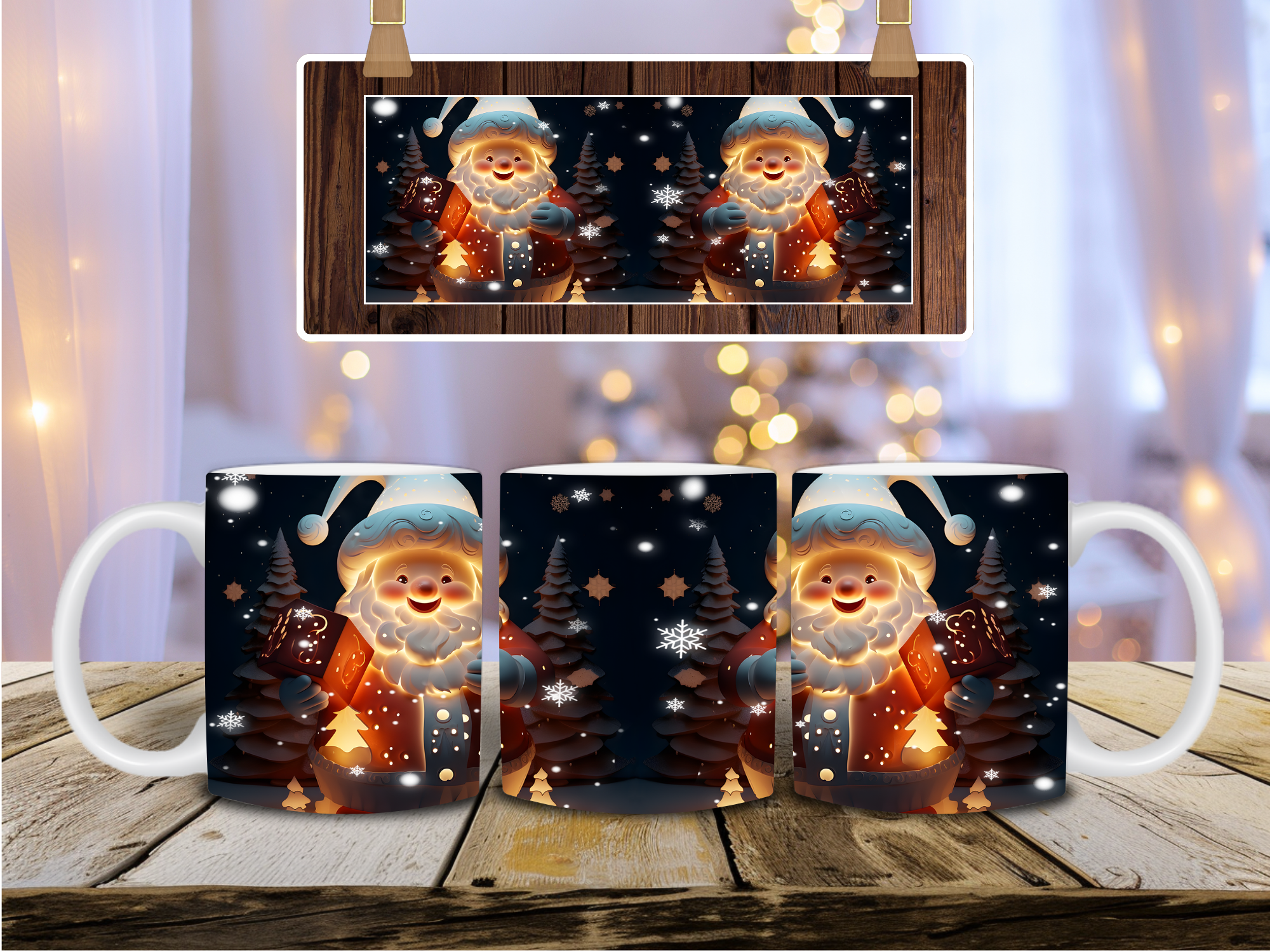 „ZarahSkull" Tasse „Leuchtender Santa"