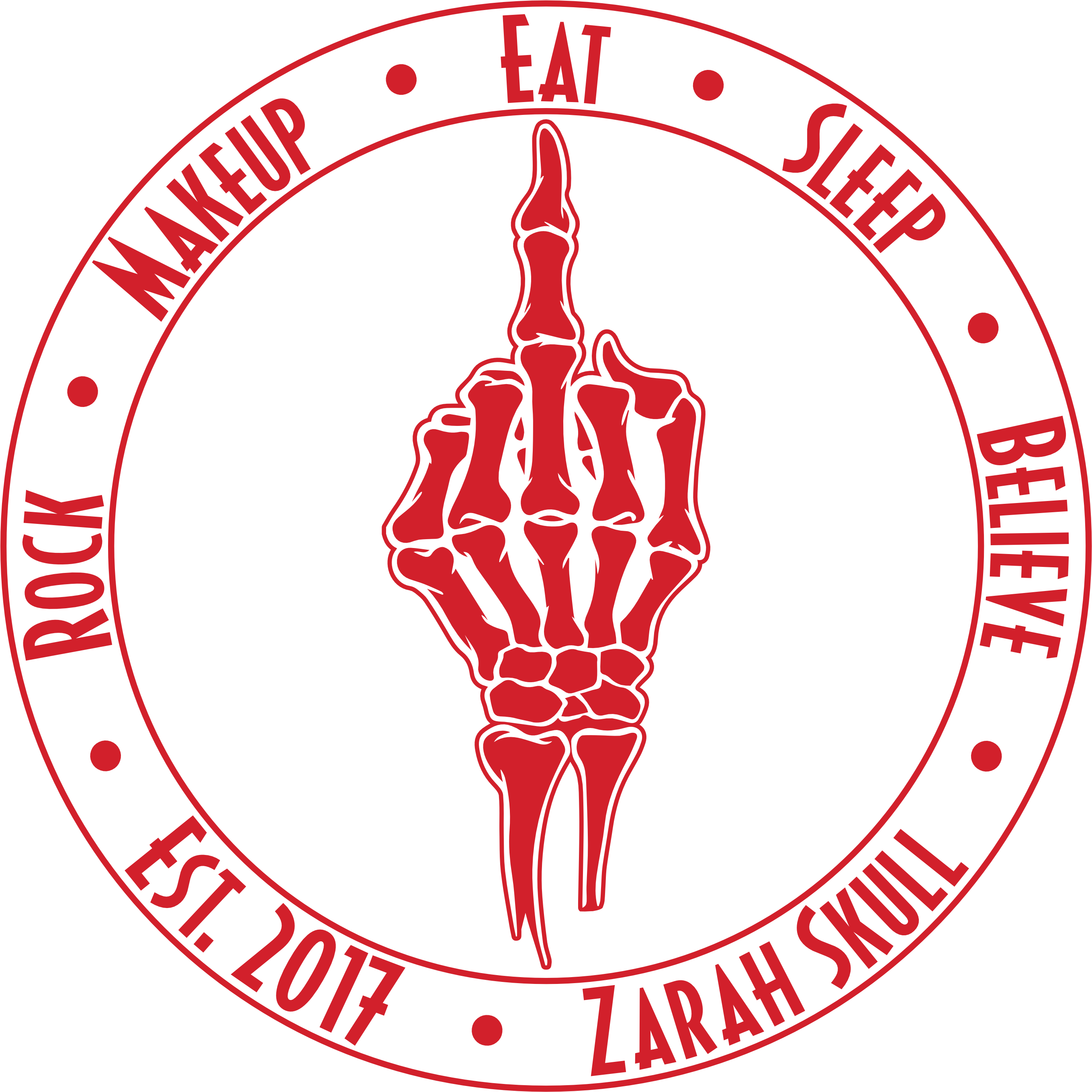 "ZarahSkull" Hoodie BLACK "MIDDLE FINGER"