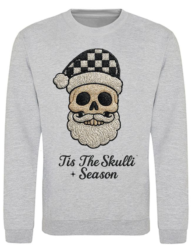„ZarahSkull" Sweater heather grey "Tis the Skulli Season"