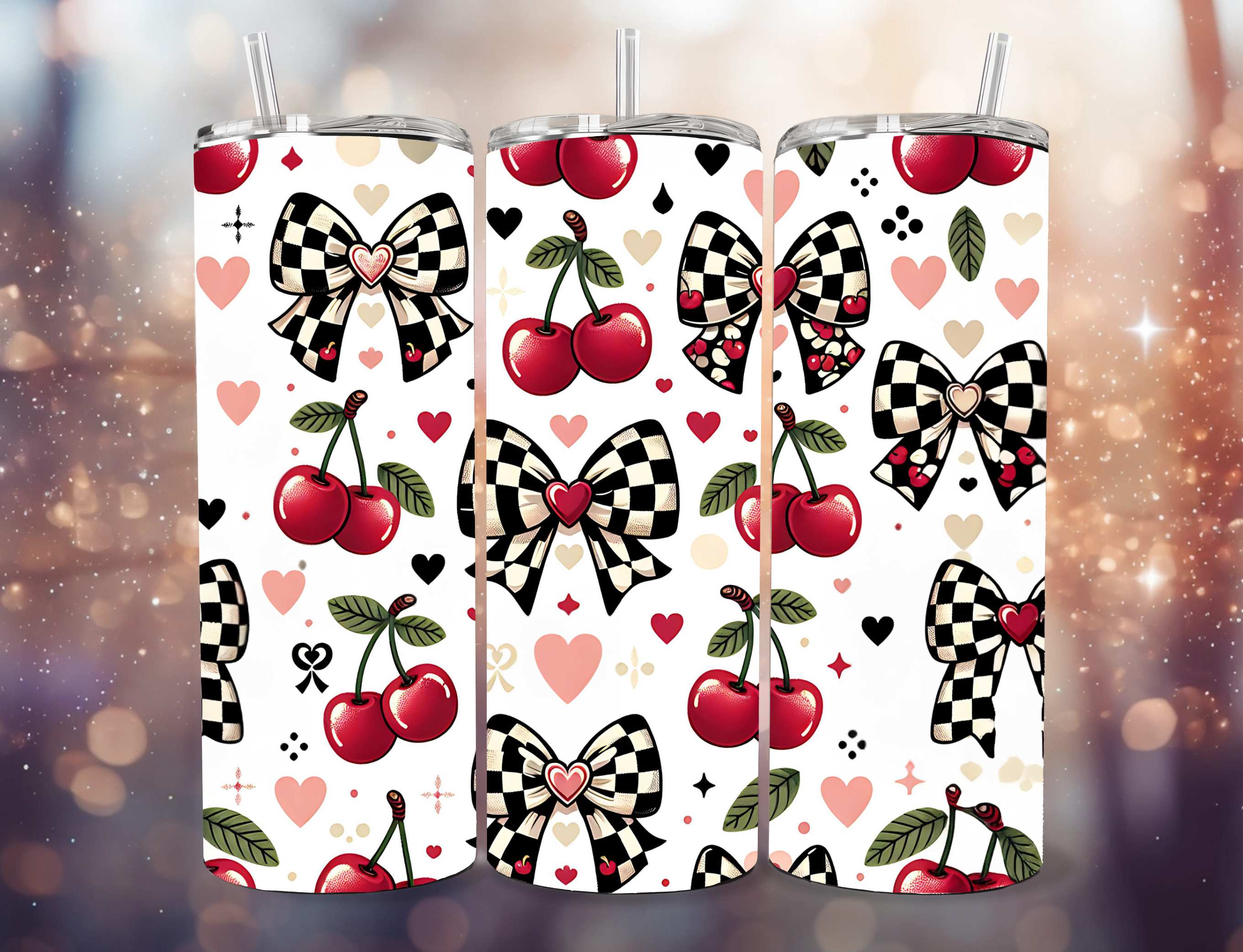 ZarahSkull Tumbler "Cherry Bows"