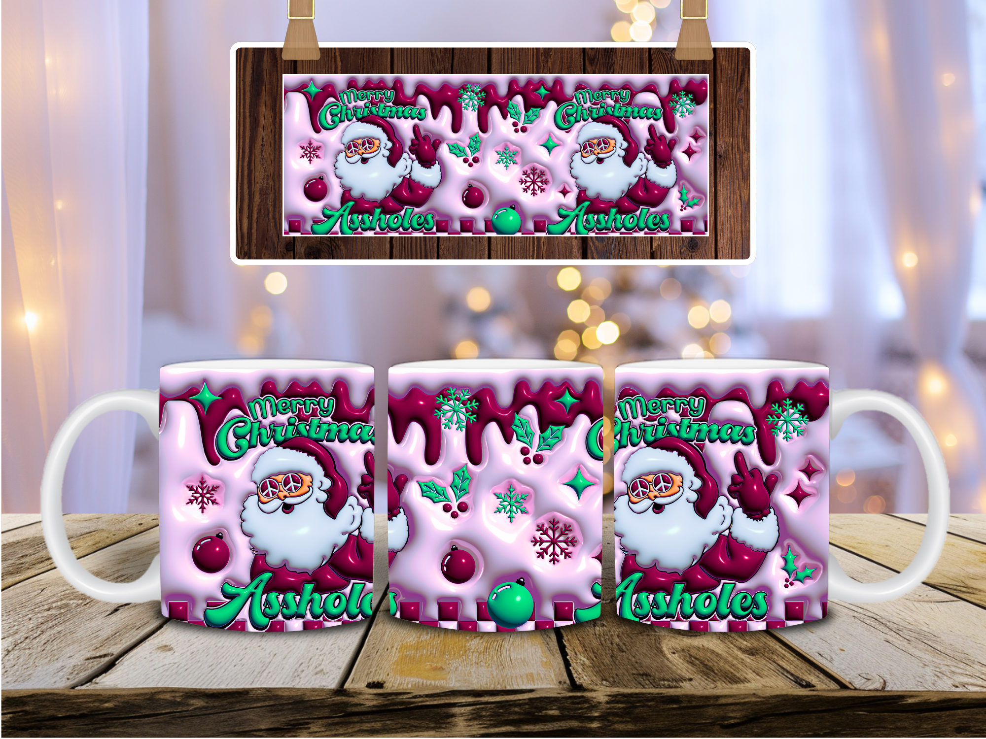 „ZarahSkull" Tasse „Merry Christmas As*holes"