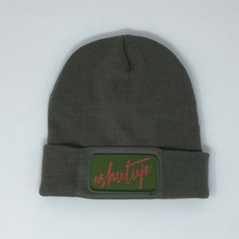 "ZarahSkull"- BEANIE #shutup OLIVE GREEN
