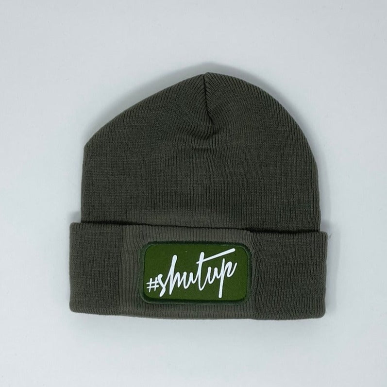 "ZarahSkull"- BEANIE #shutup OLIVE GREEN
