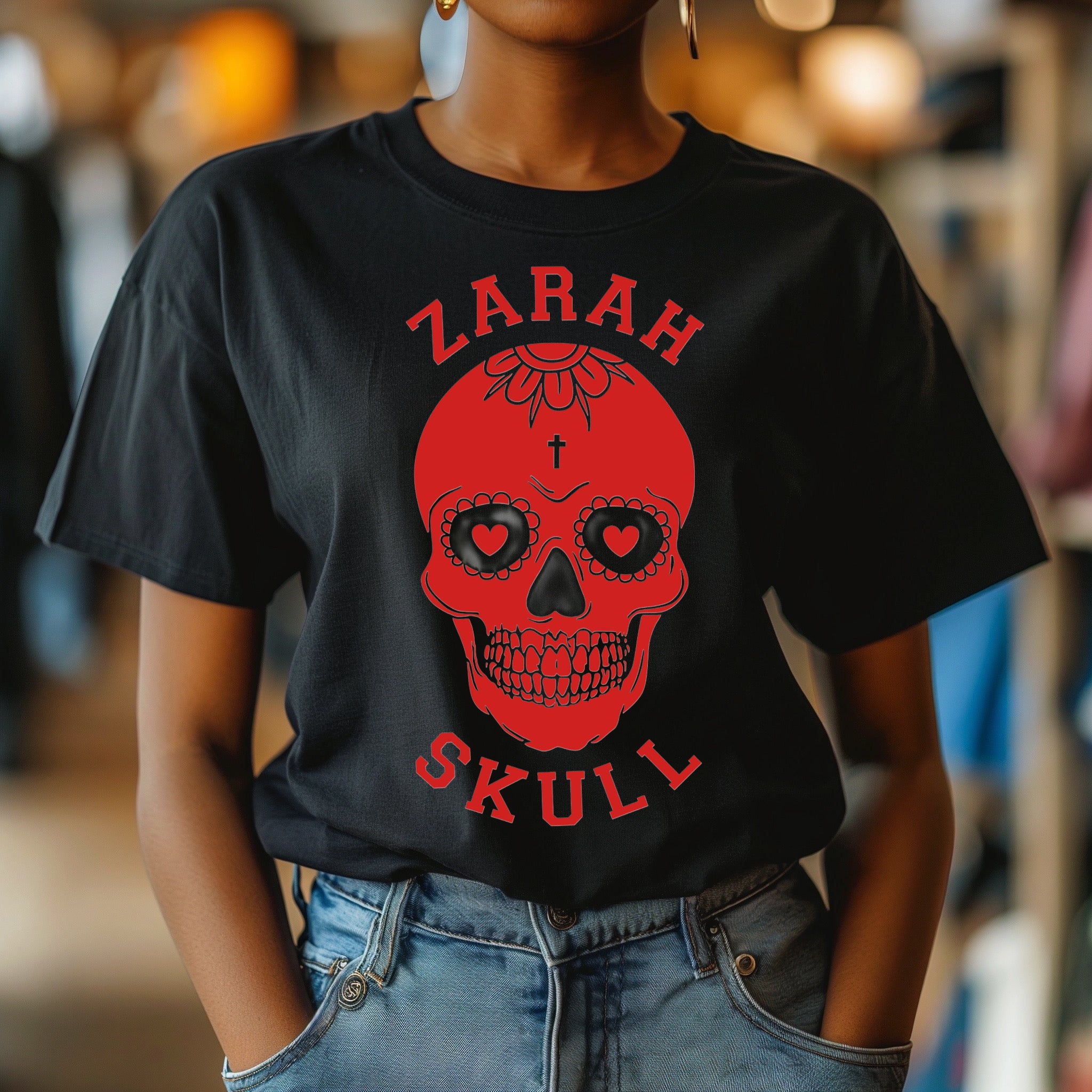 "ZarahSkull" Shirt BLACK "SKULL"