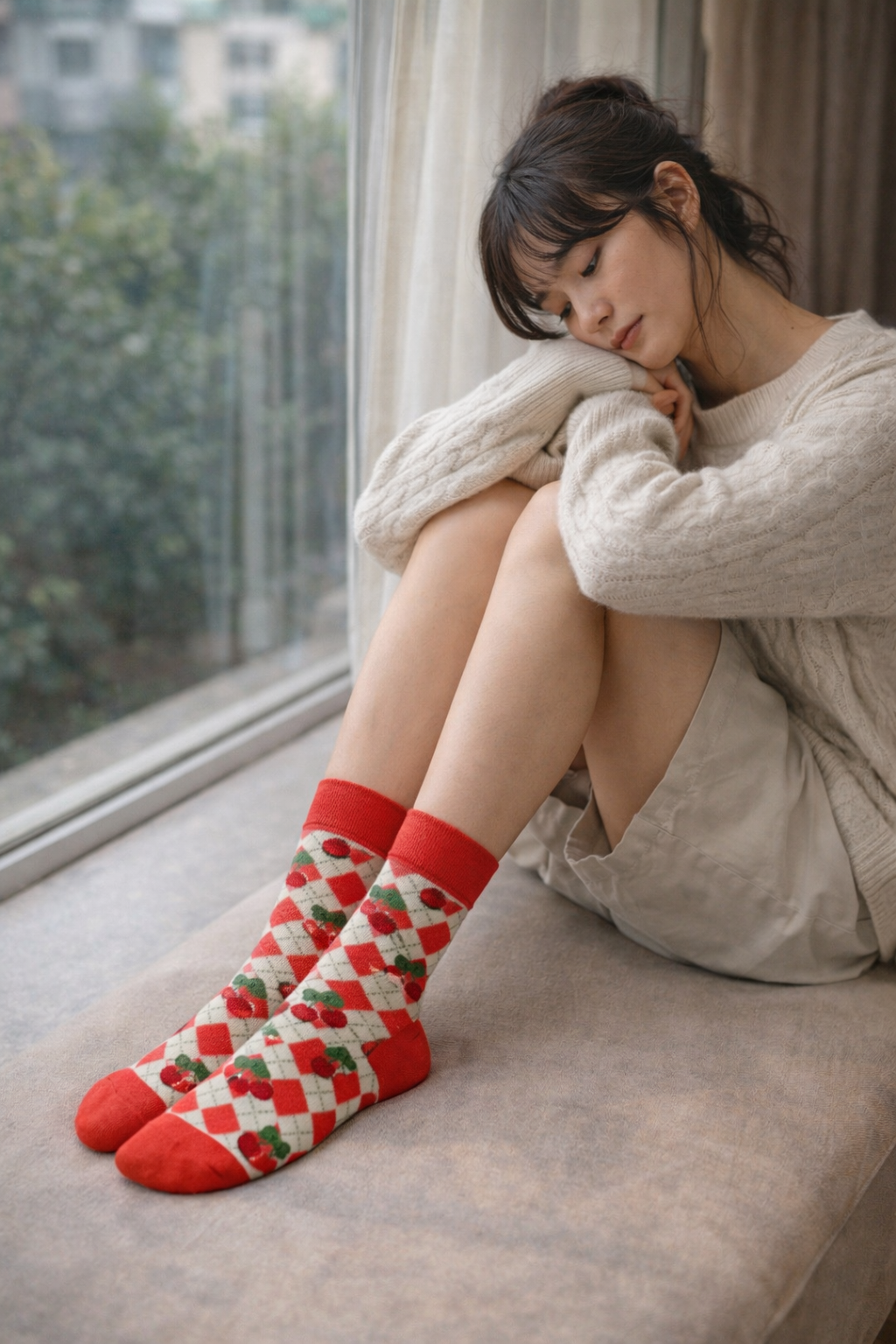 Socken „Cherry Picnic“ 🍒🧺🧦 EU 38-45