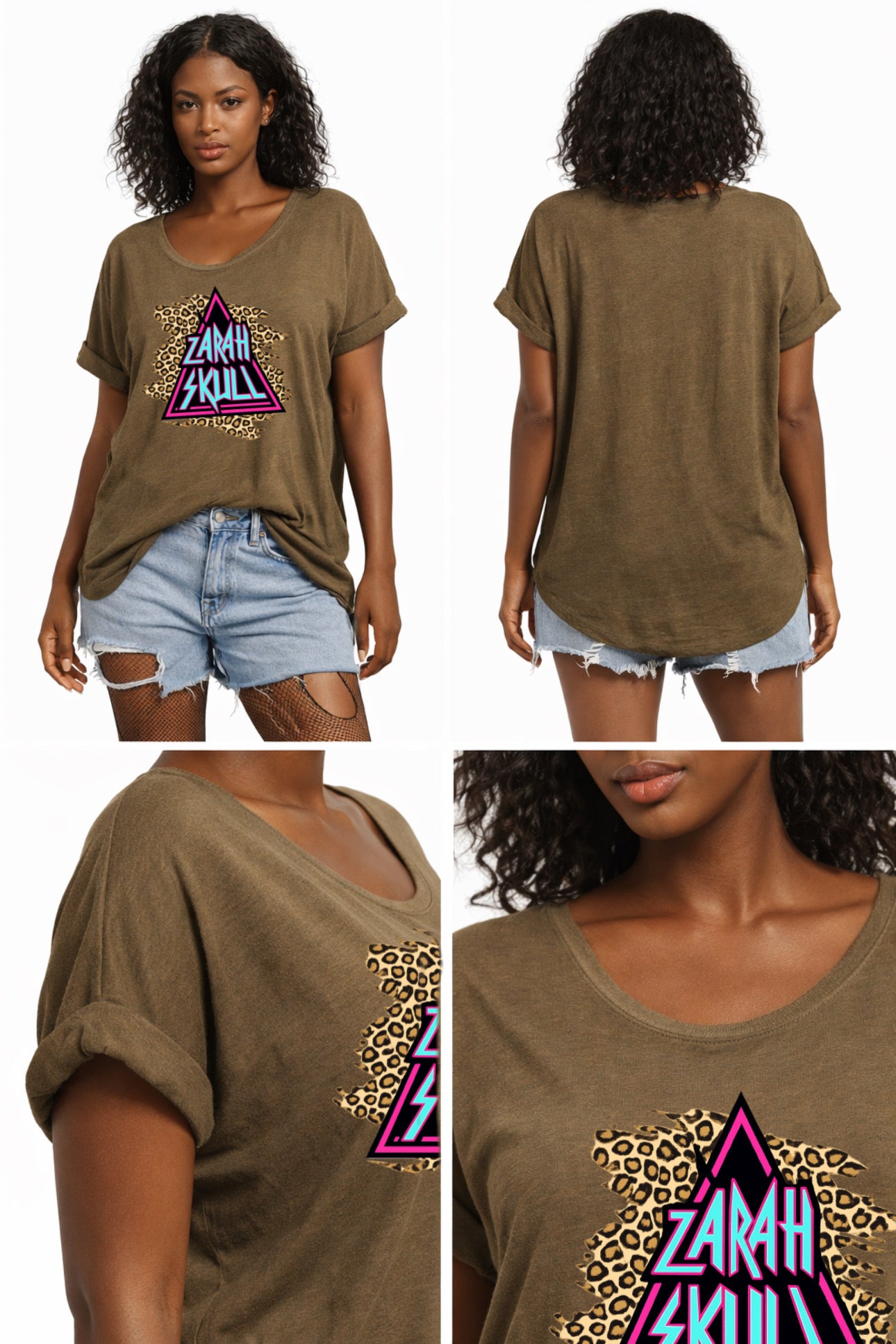 „ZarahSkull" Slub-Tee olive „ZS Triangle"