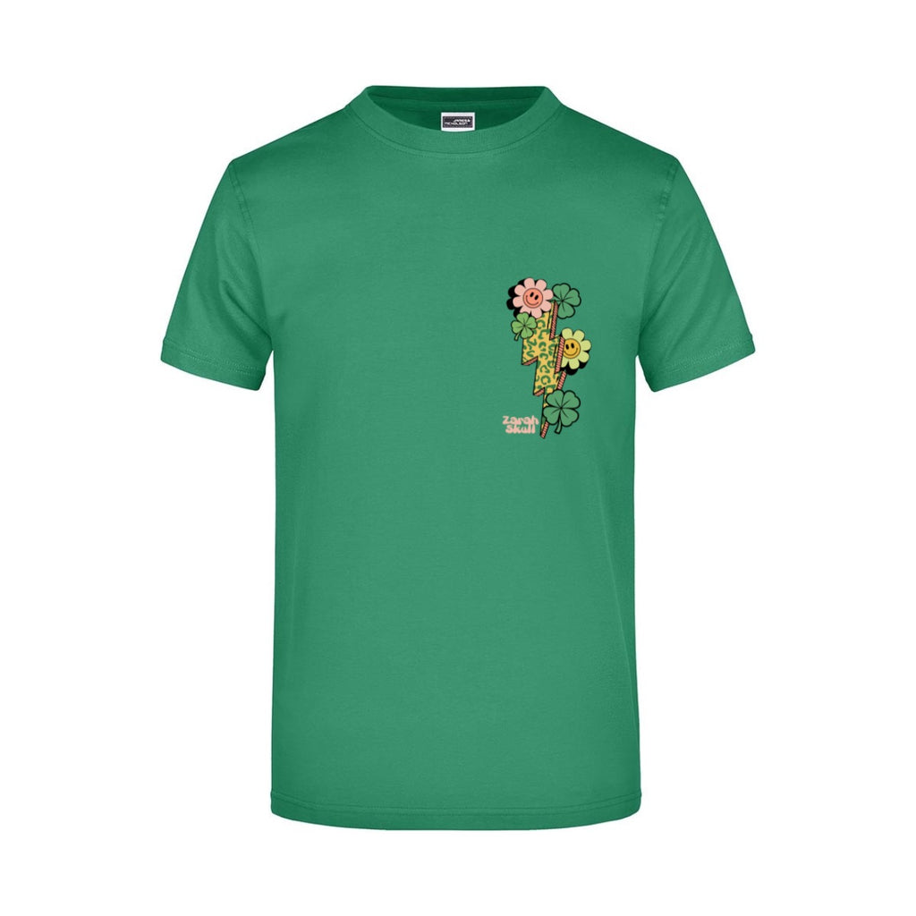 ZarahSkull Shirt Irish green "not lucky simply blessed“