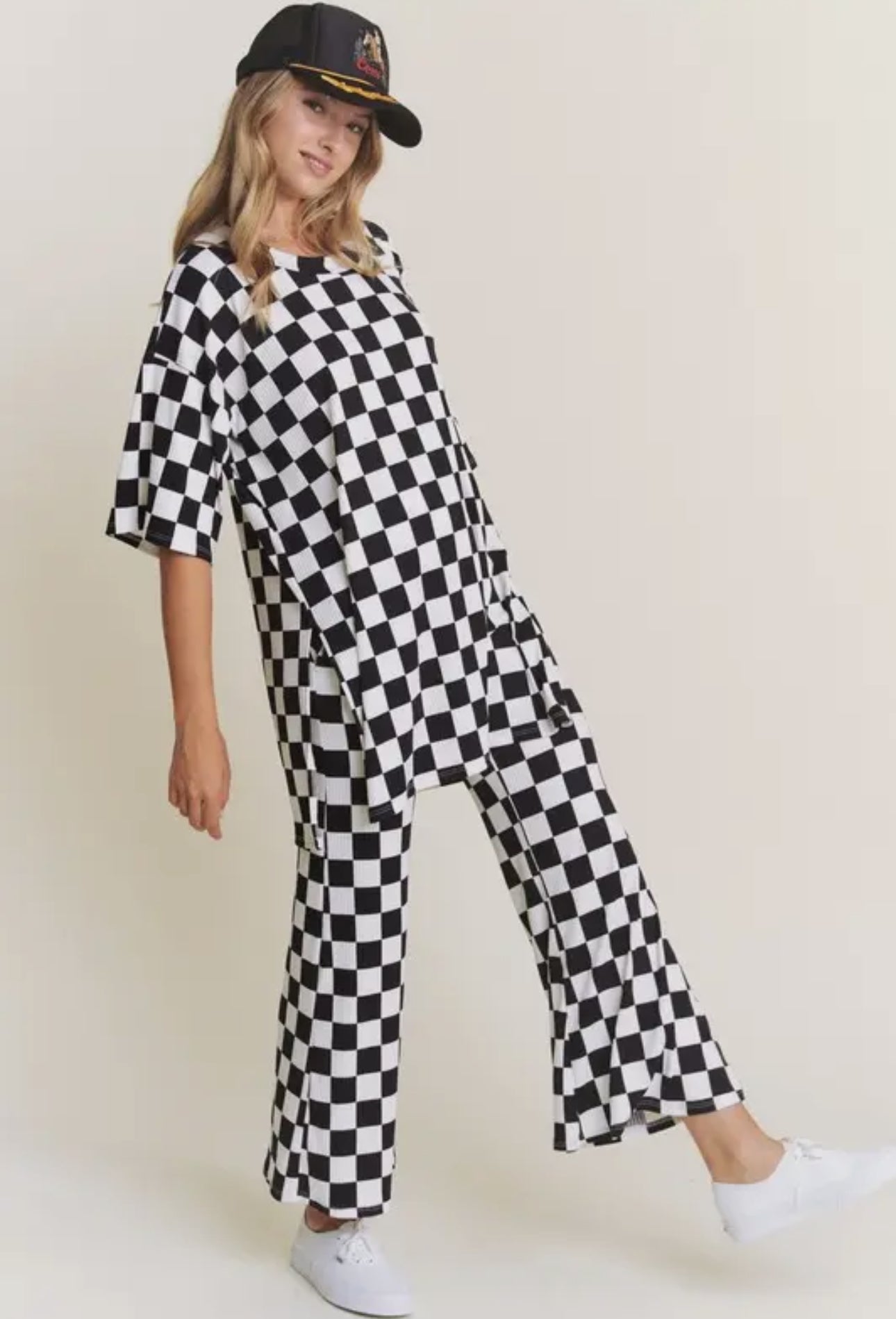 ZarahSkull Zweiteiler checkerboard black-white