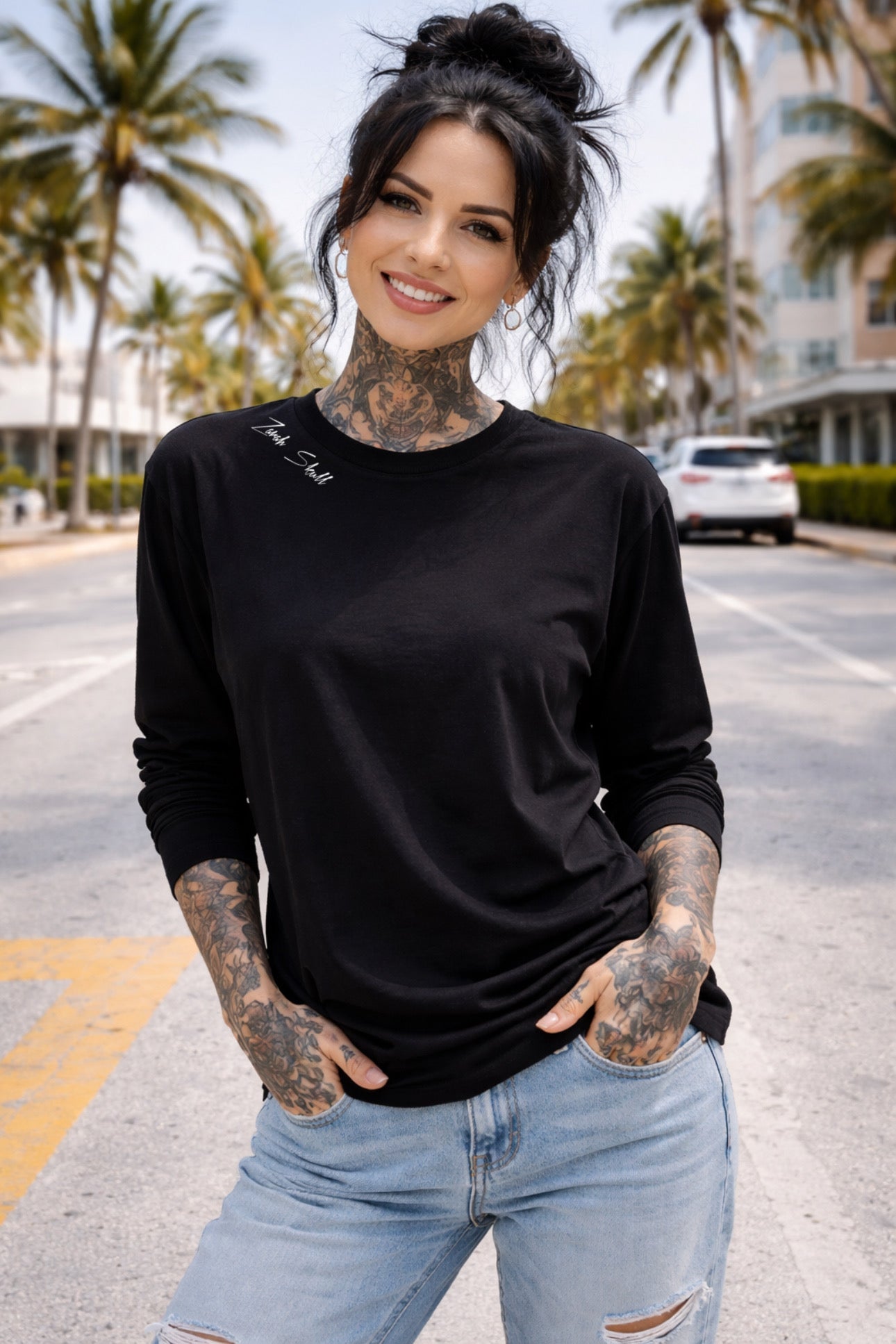 „ZarahSkull" Long Sleeve black