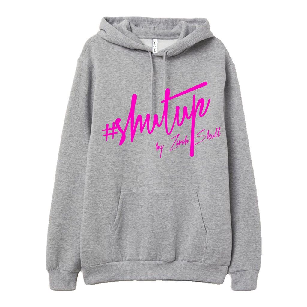 "ZarahSkull" King Hoodie GREY "shutup"
