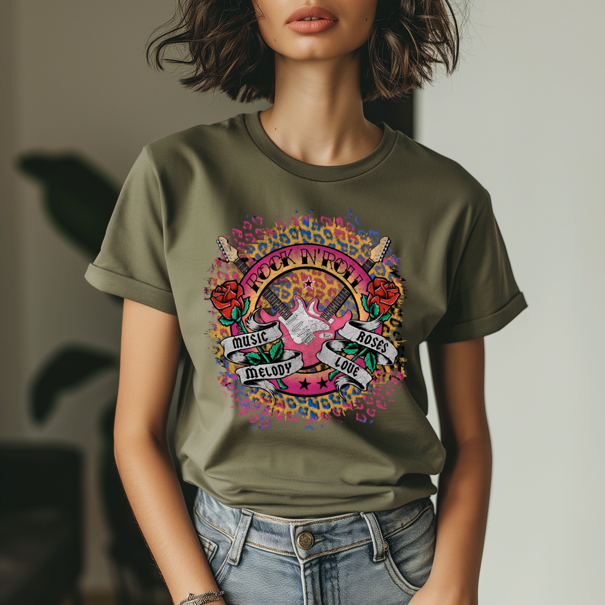 ZarahSkull Shirt ARMY "Rock'n'Roll Leo Rainbow