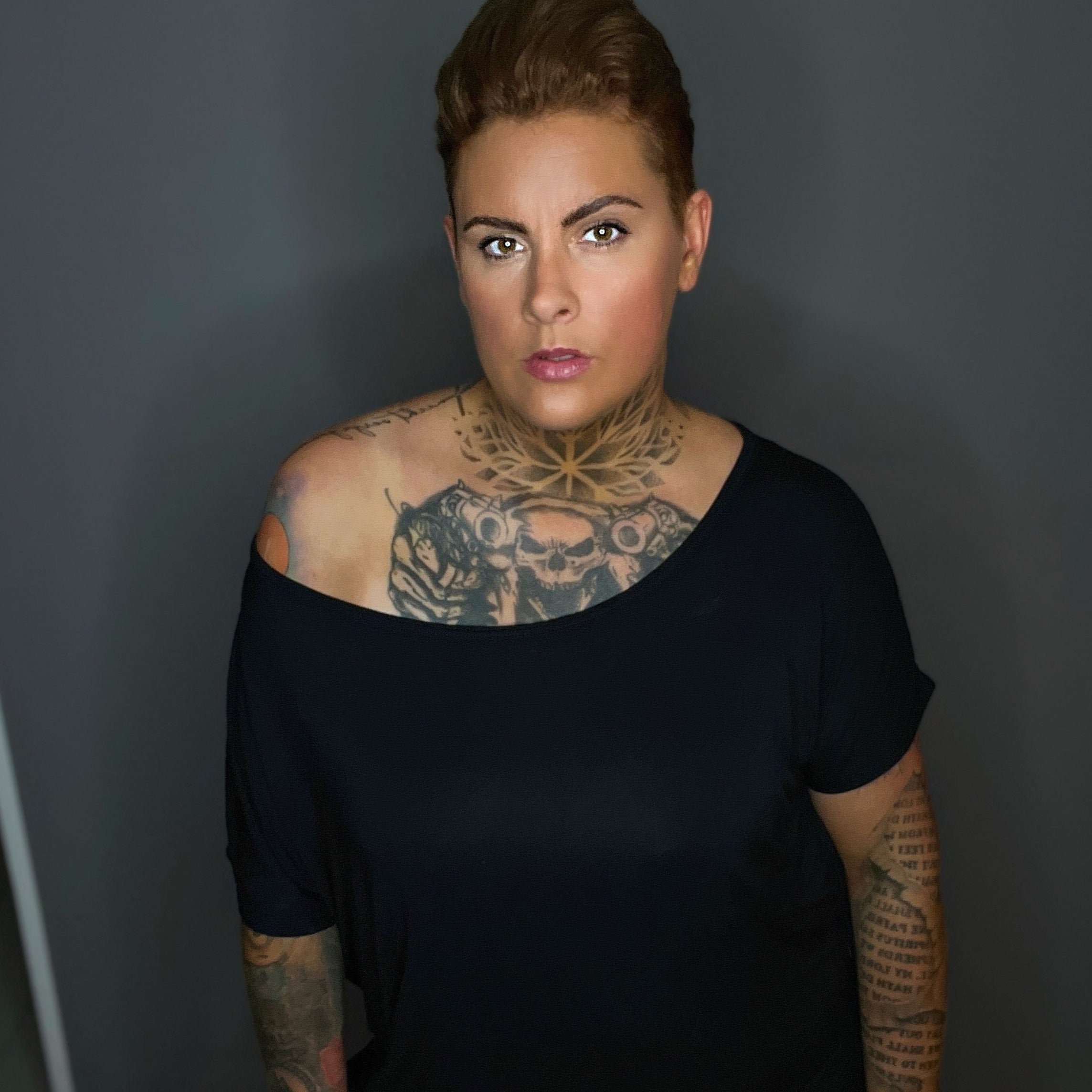 ZarahSkull Shirt one shoulder