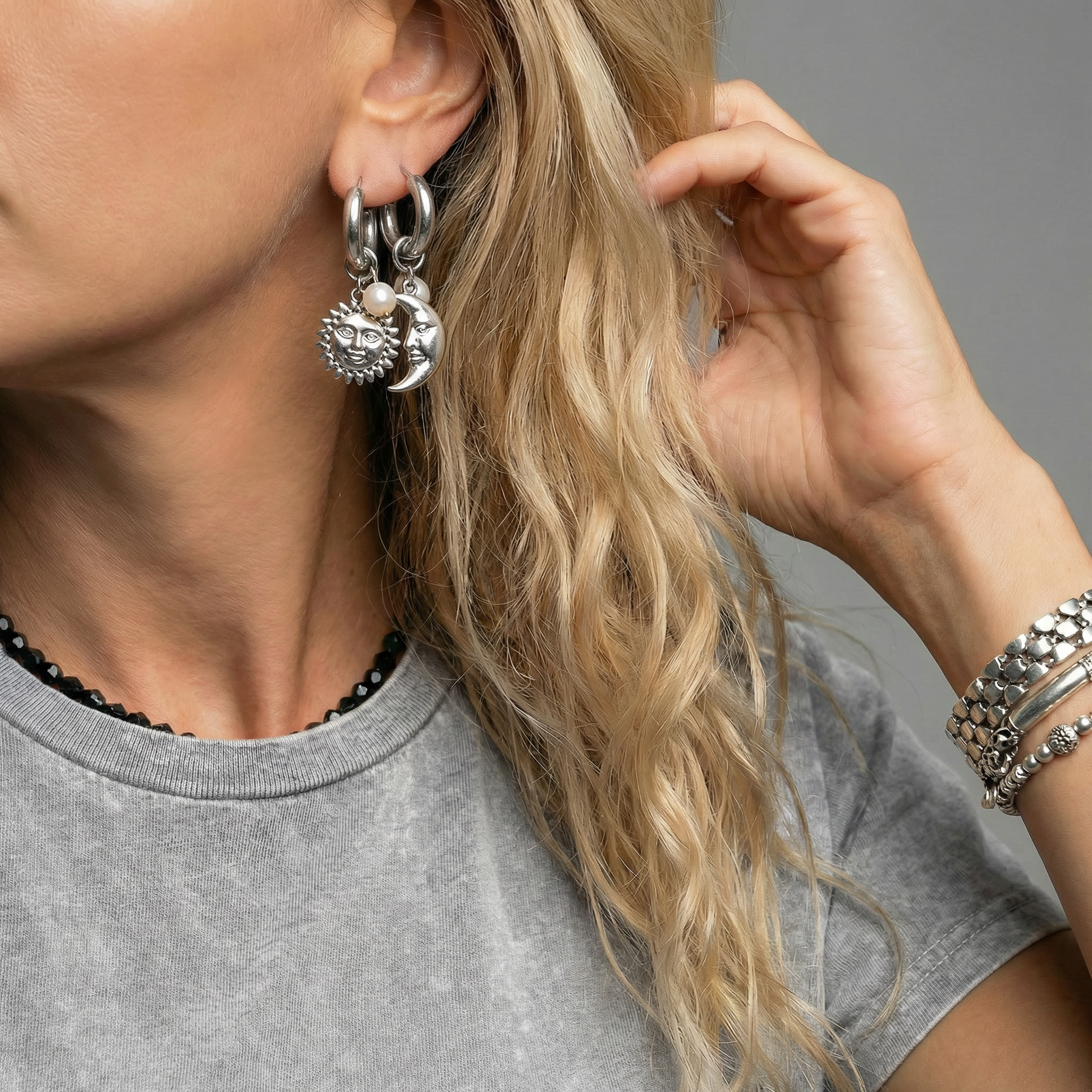 Zarah Skull Ohrringe "Sun&Moon"