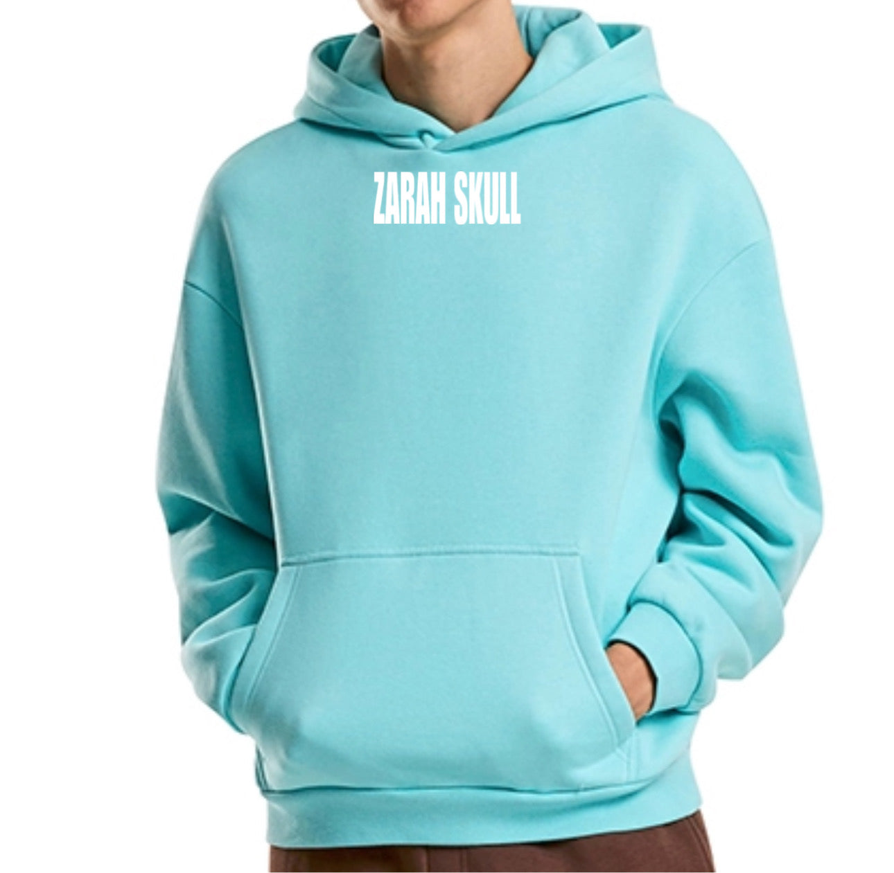 “ZarahSkull” hoodie beryl blue