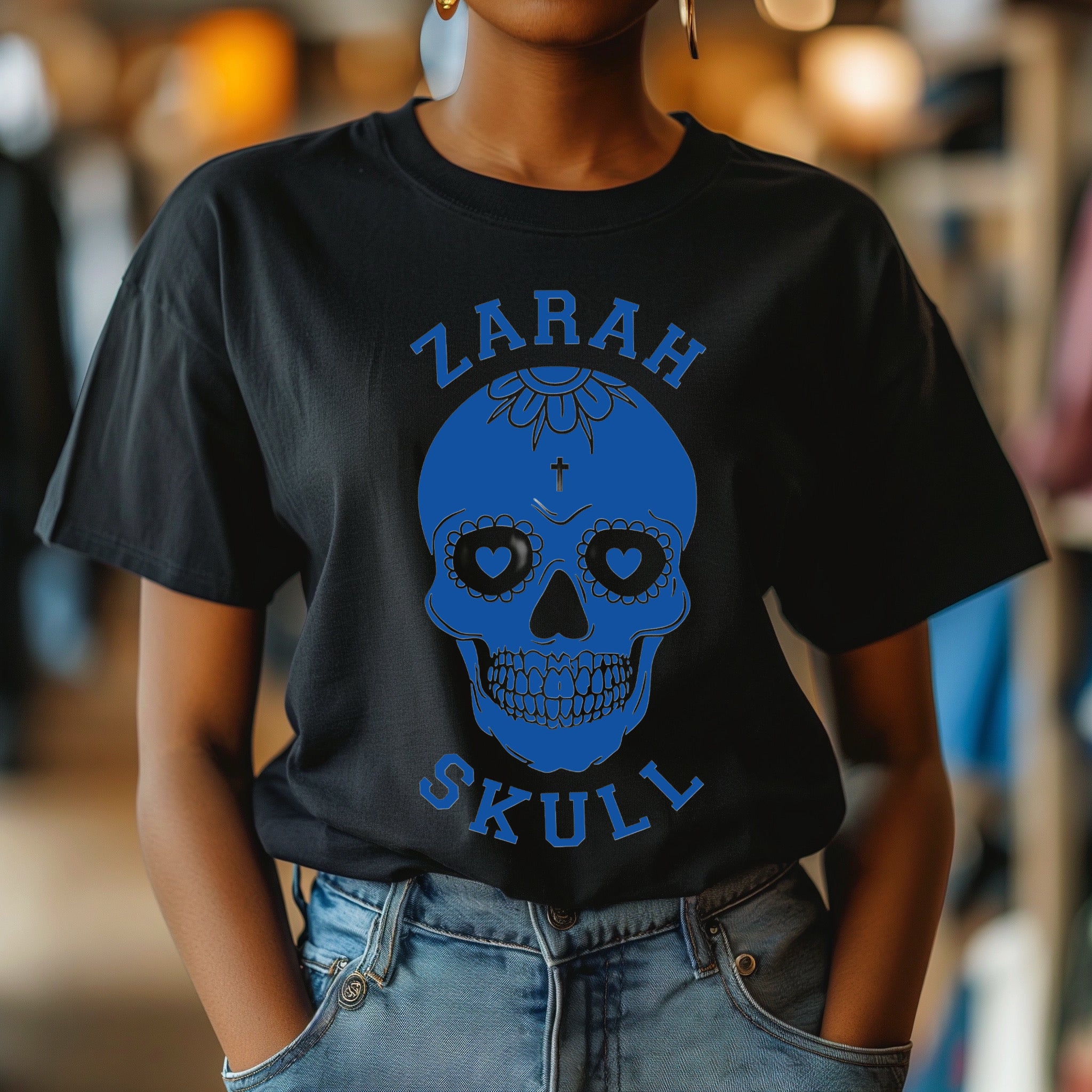 "ZarahSkull" Shirt BLACK "SKULL"