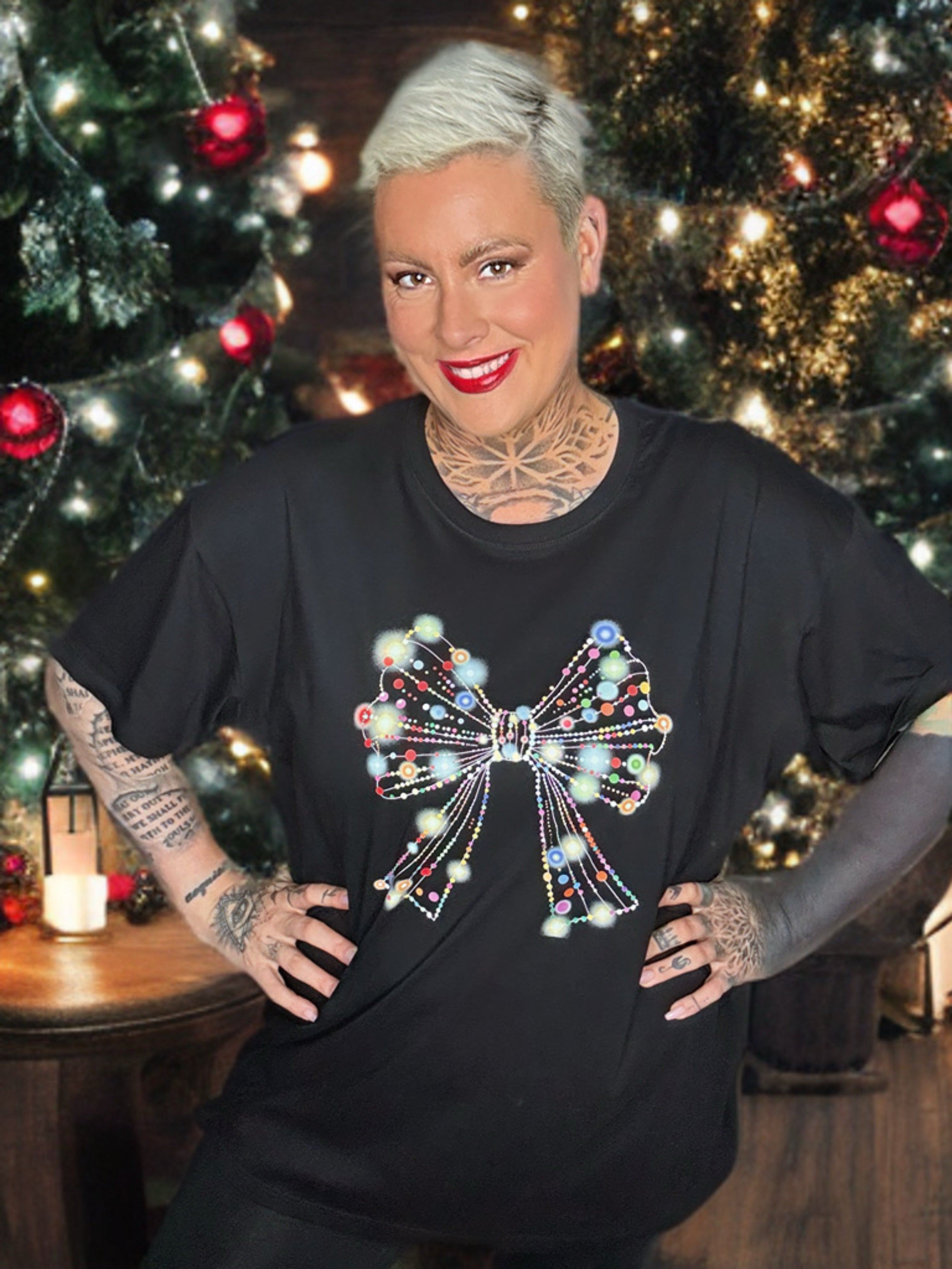 „ZarahSkull" Shirt black „Christmas Bow"