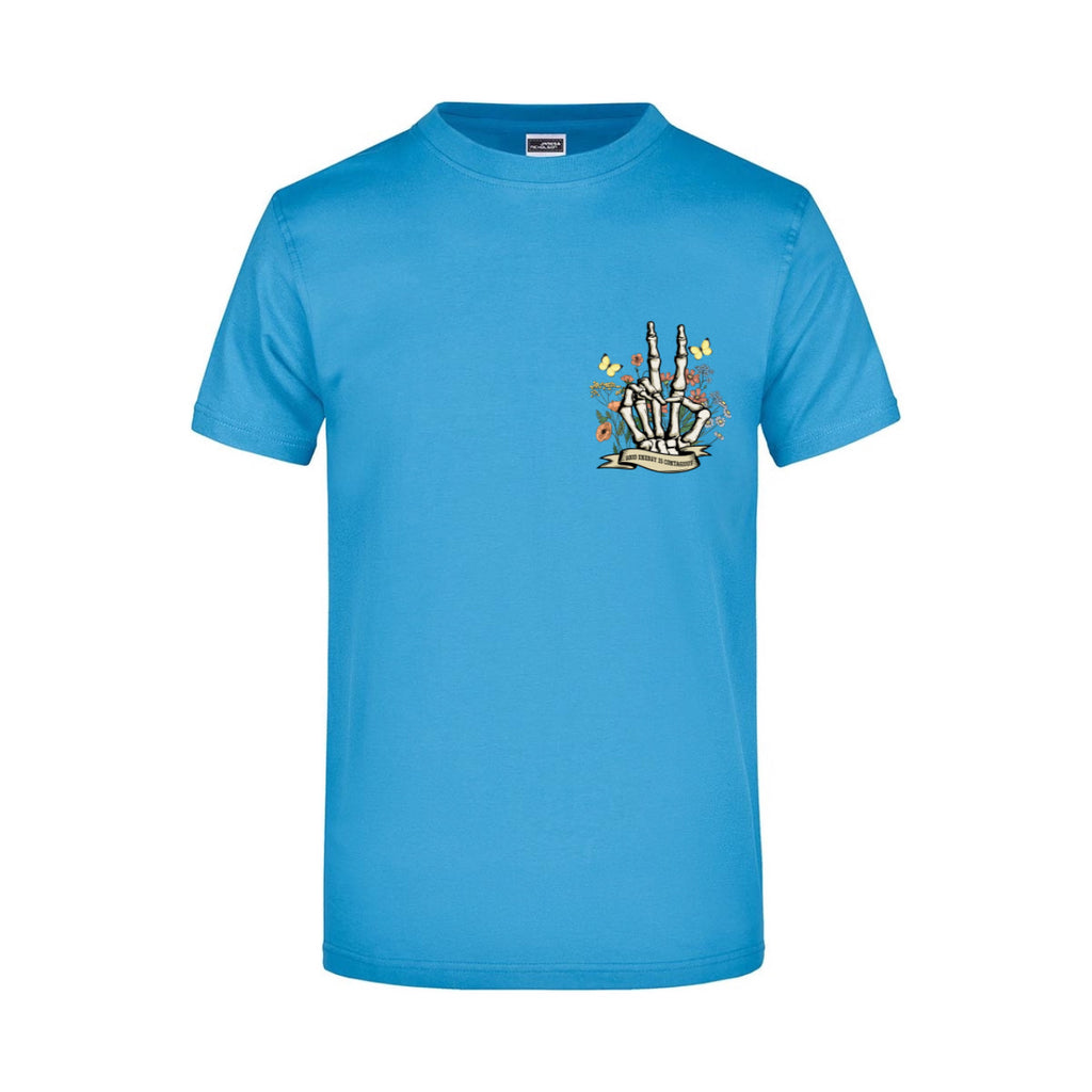 ZarahSkull Shirt aqua "Good Energy“
