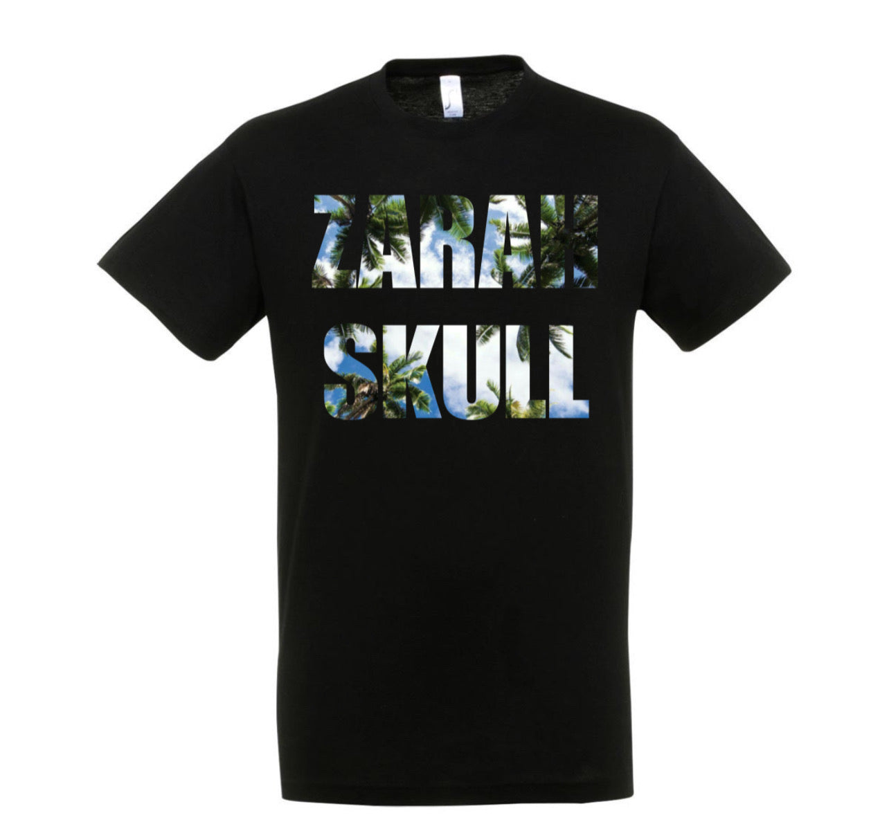 “ZarahSkull” shirt black “ZS light Palms”