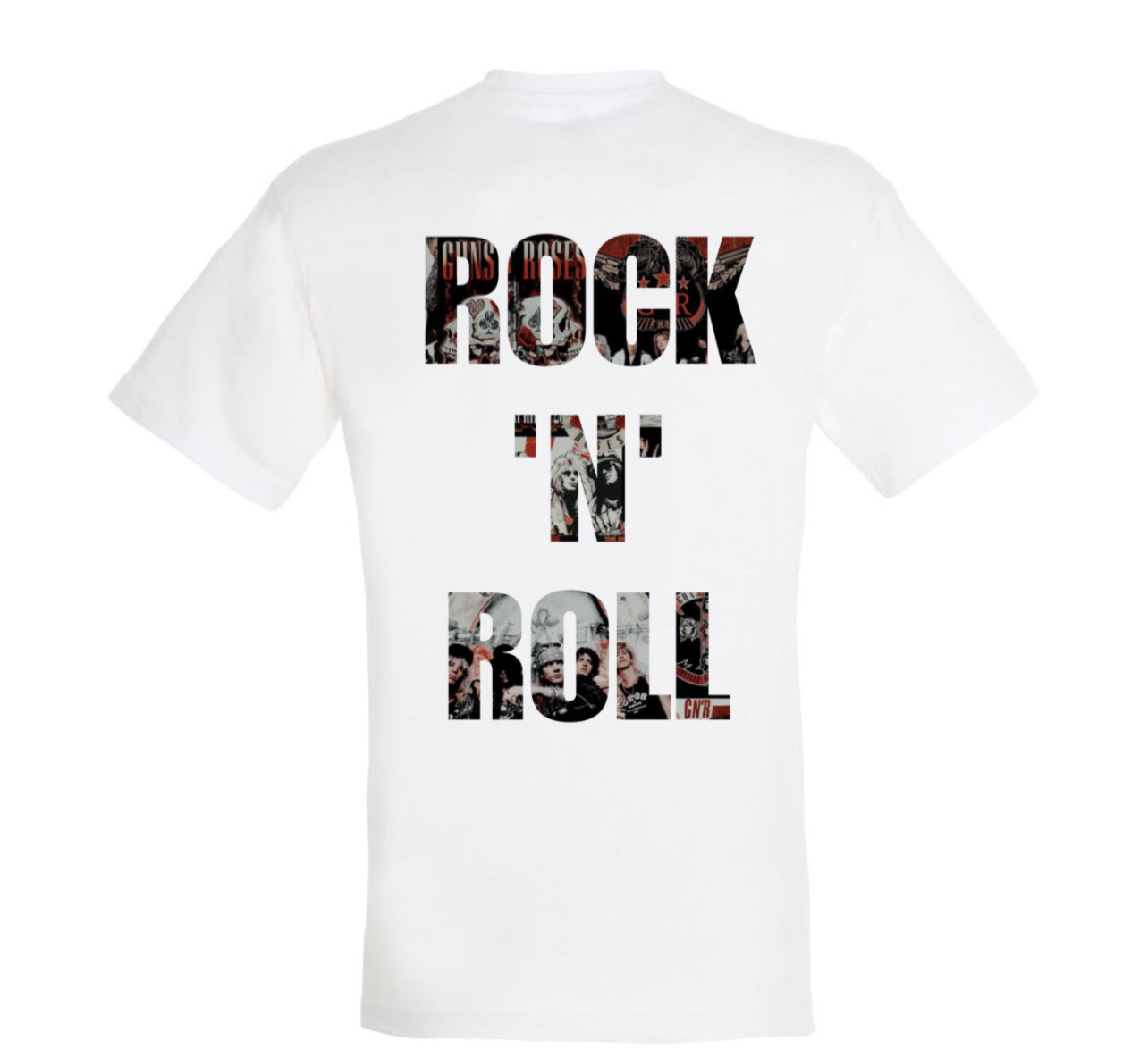 „ZarahSkull" Shirt white „ROCKNROLL-red“