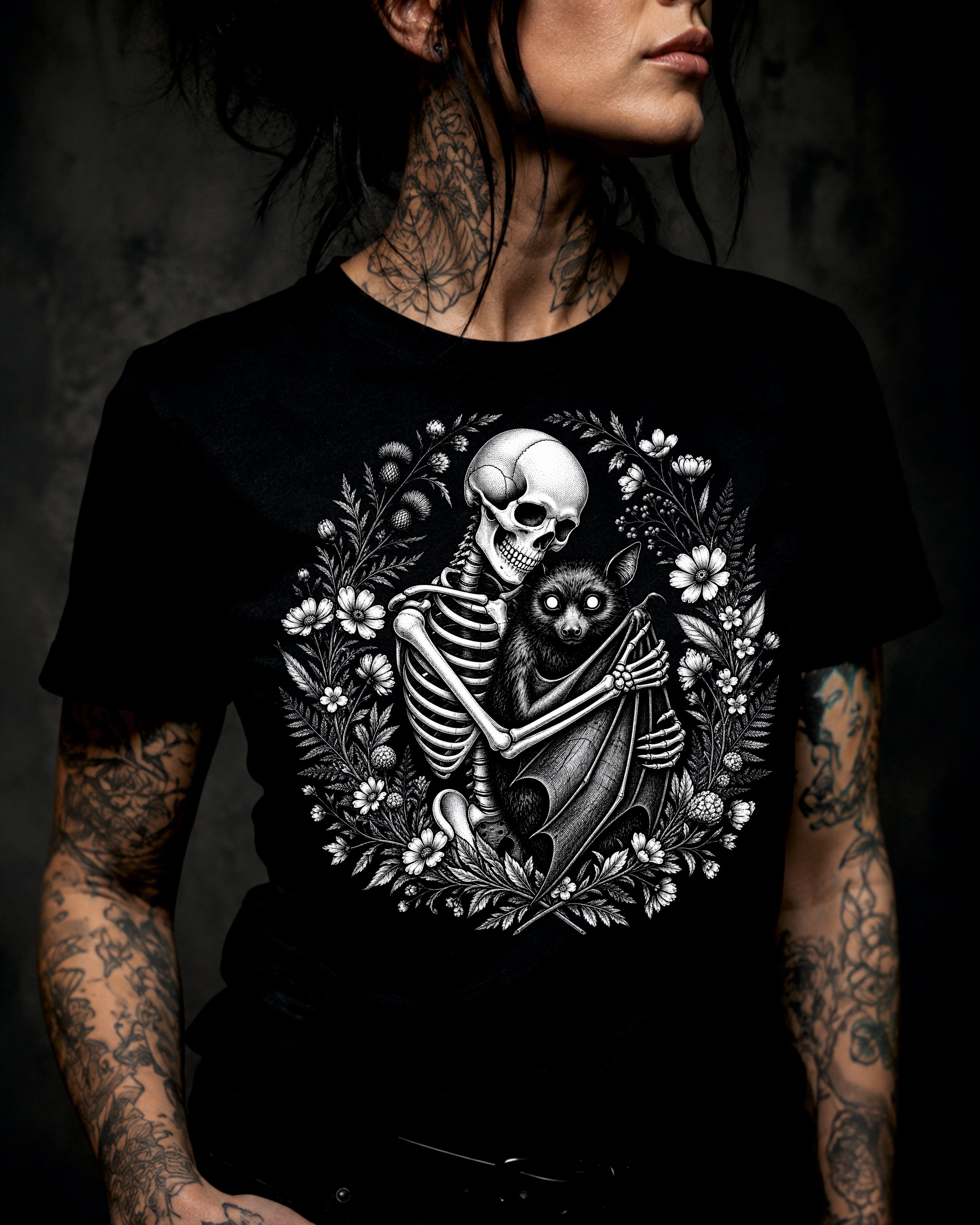 ZarahSkull Shirt black "Skull BAT"