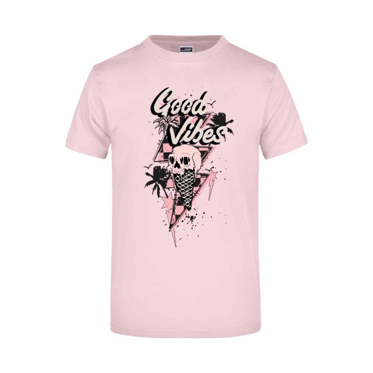 ZarahSkull Shirt rosa "good vibes“