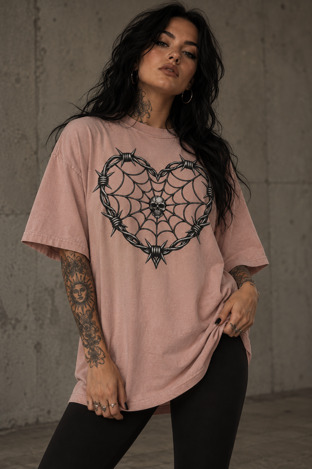 Oversize Shirt dusk rose "Toxic Love"