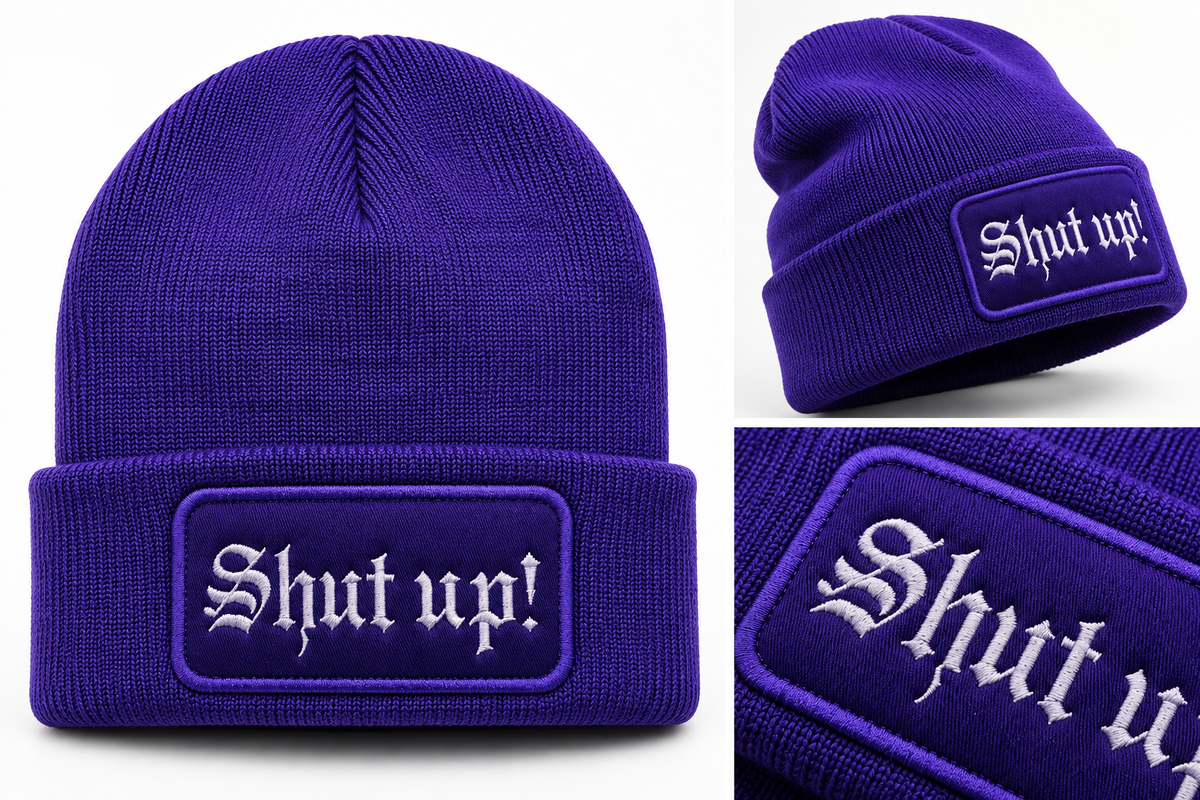 Beanie purple „shutup“ gothic