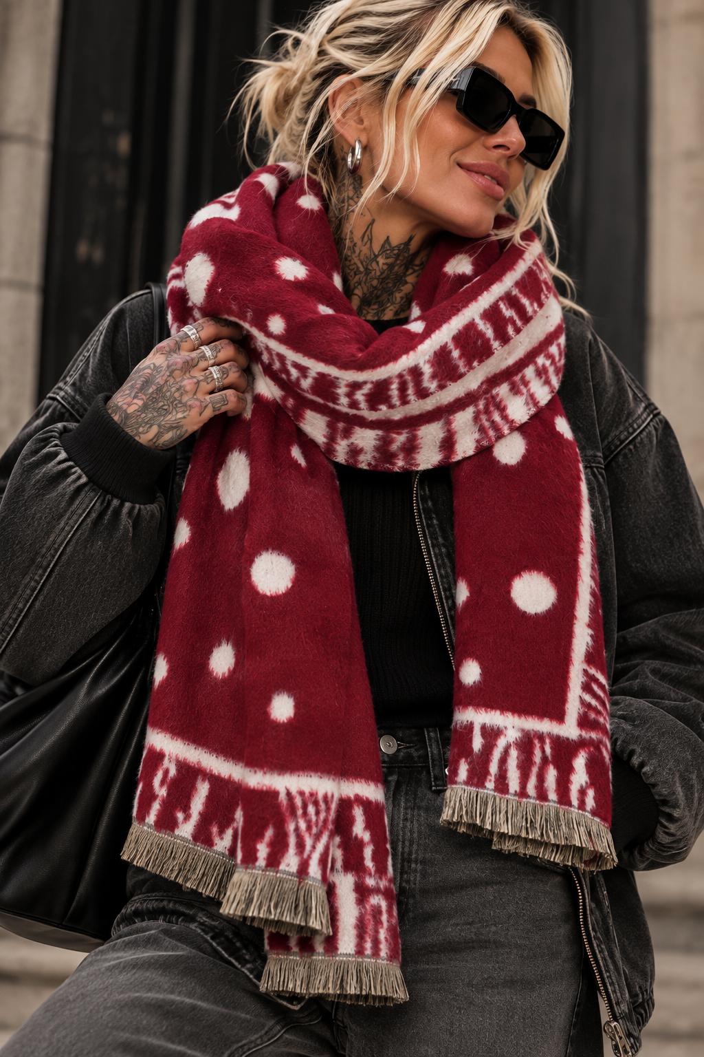 Wild Dots Schal red