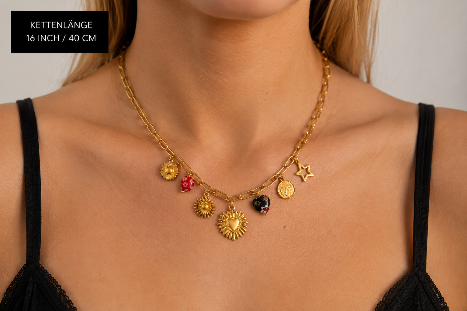 Zarah Skull  Halskette "Charms"