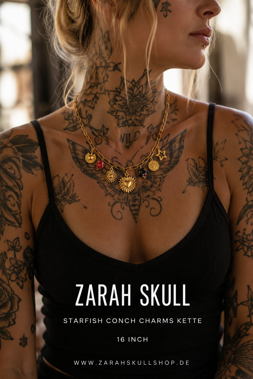 Zarah Skull  Halskette "Charms"