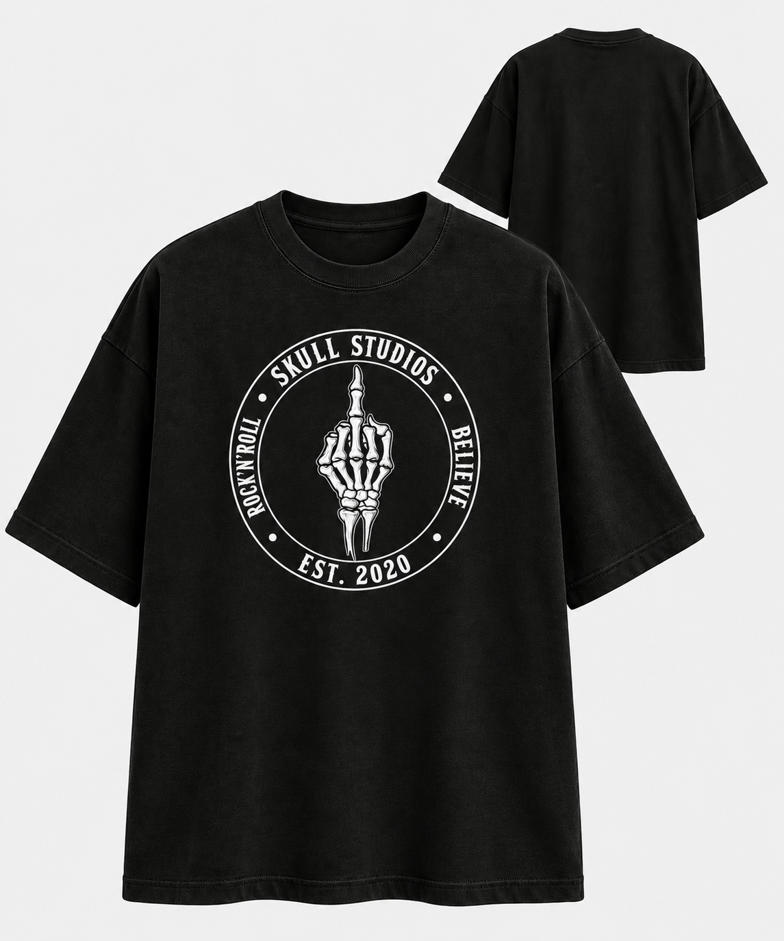 “ZarahSkull” shirt “Middle Finger” BLACK