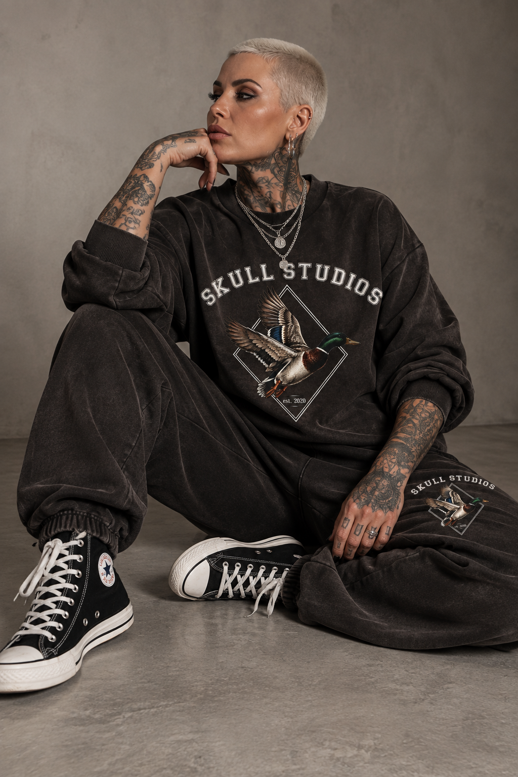 Sweatpants vintage black "Ducki"