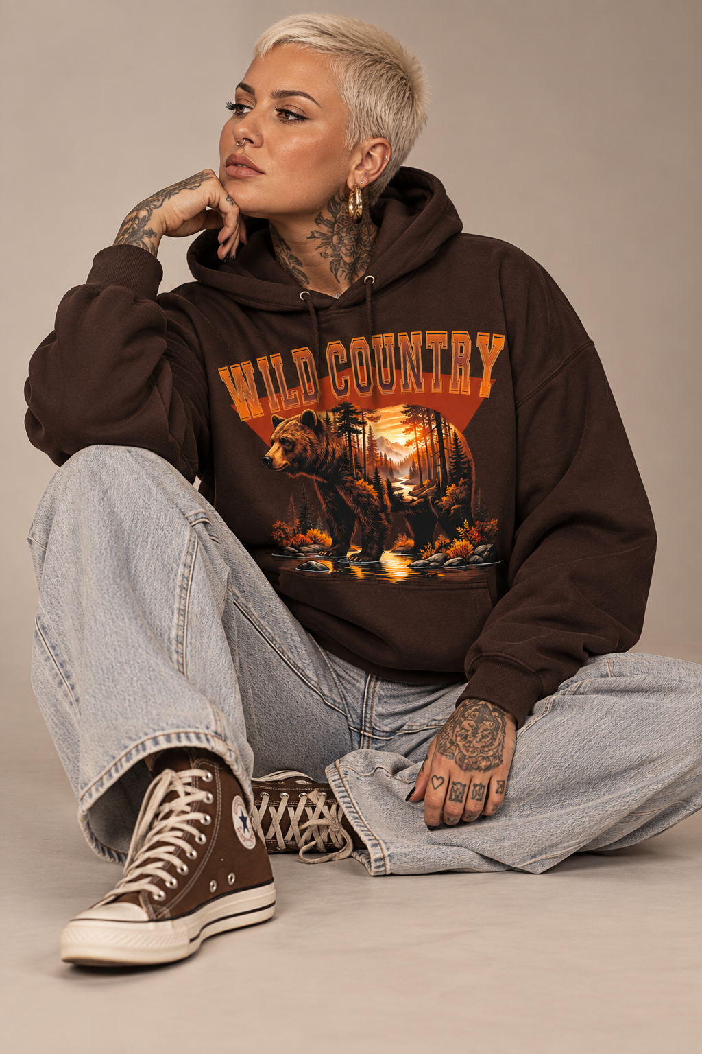 Hoodie brown "wild Country"