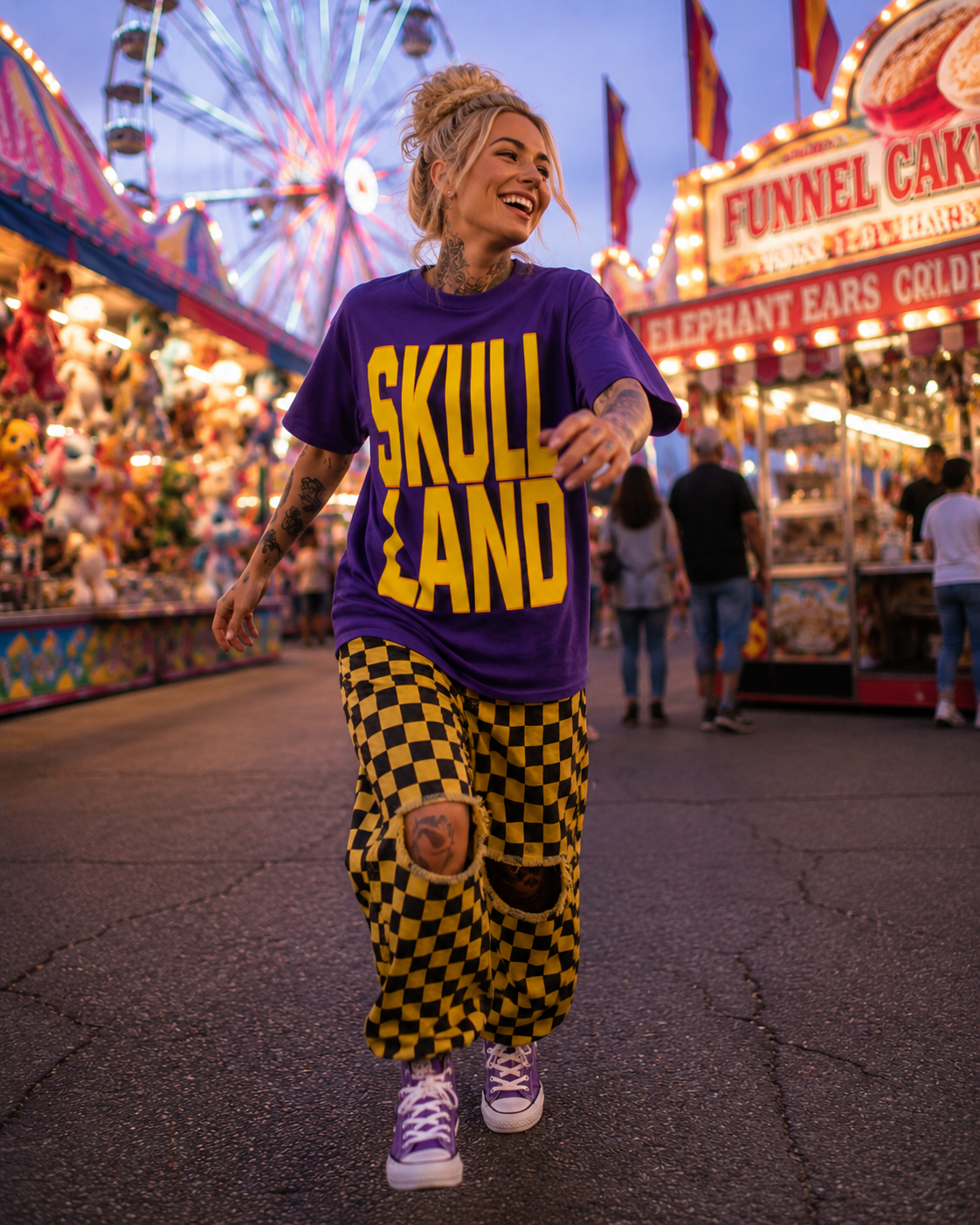ZarahSkull light Oversize purple "SKULLLAND"
