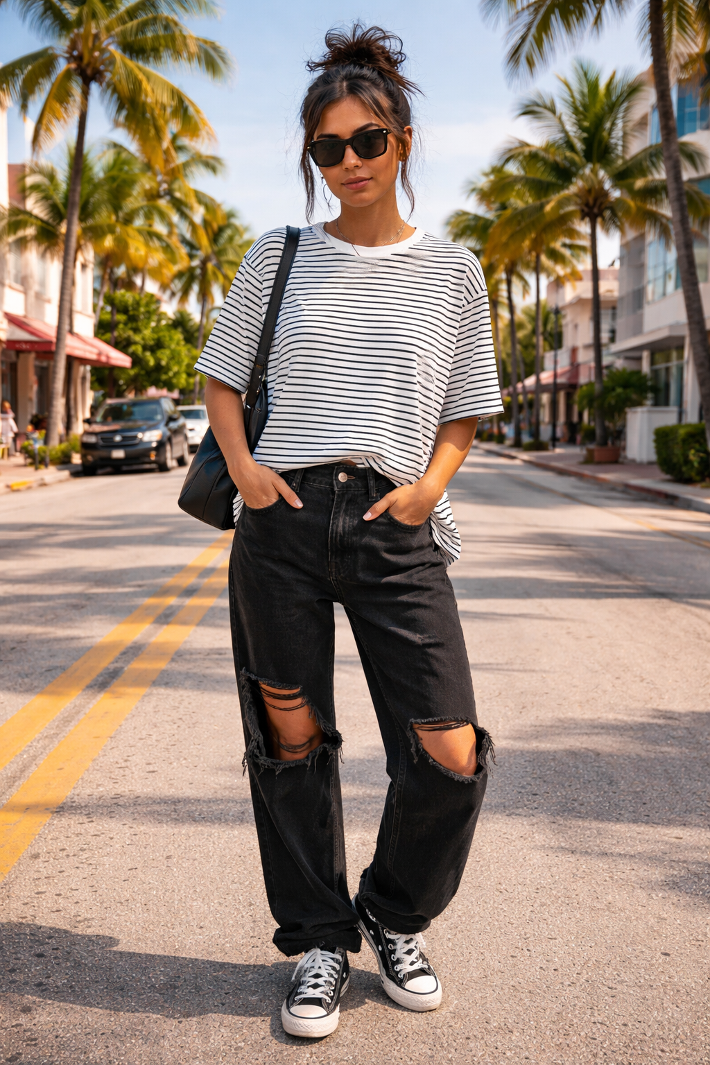 ZarahSkull Oversize Shirt STRIPES
