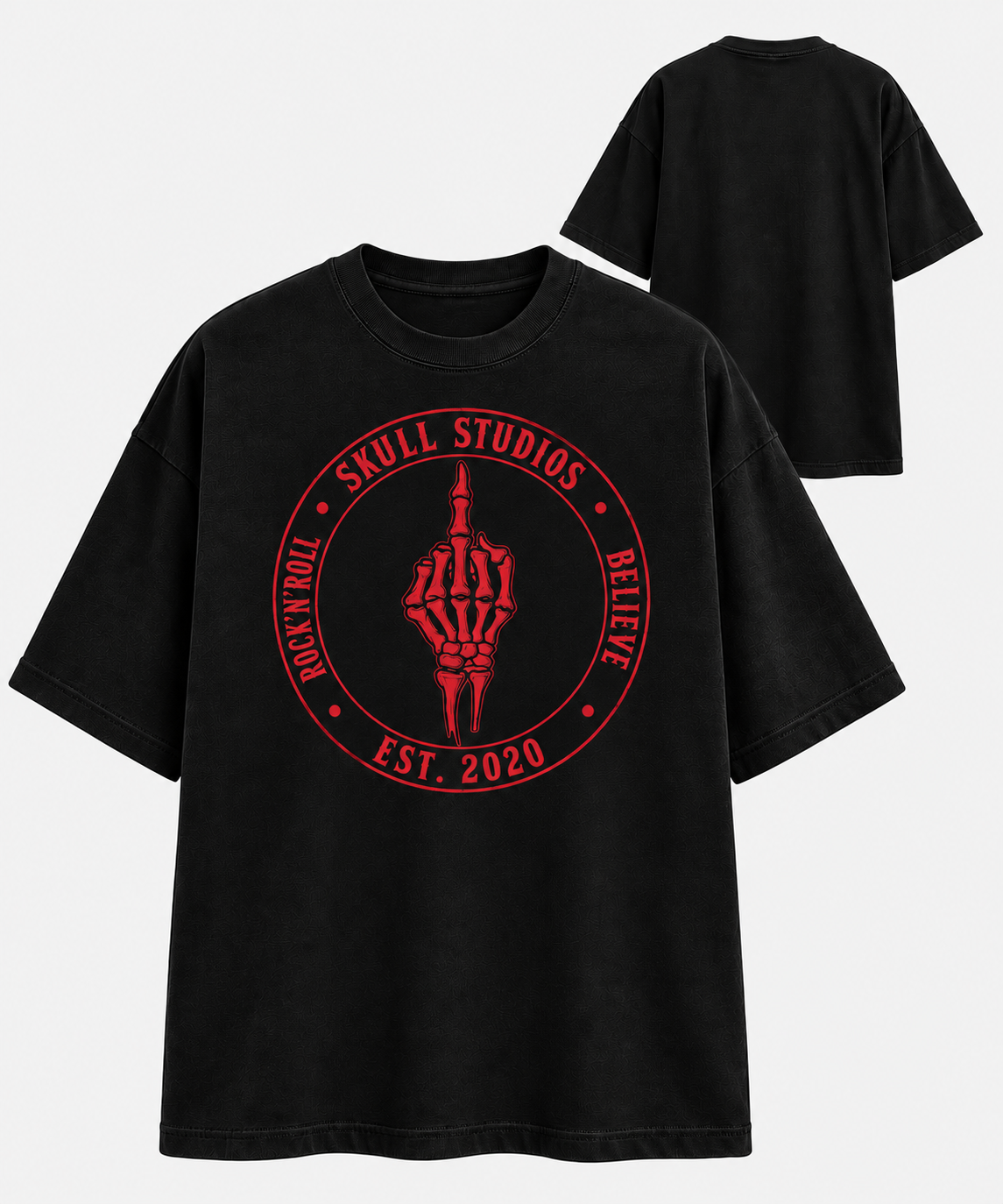 “ZarahSkull” shirt “Middle Finger” BLACK