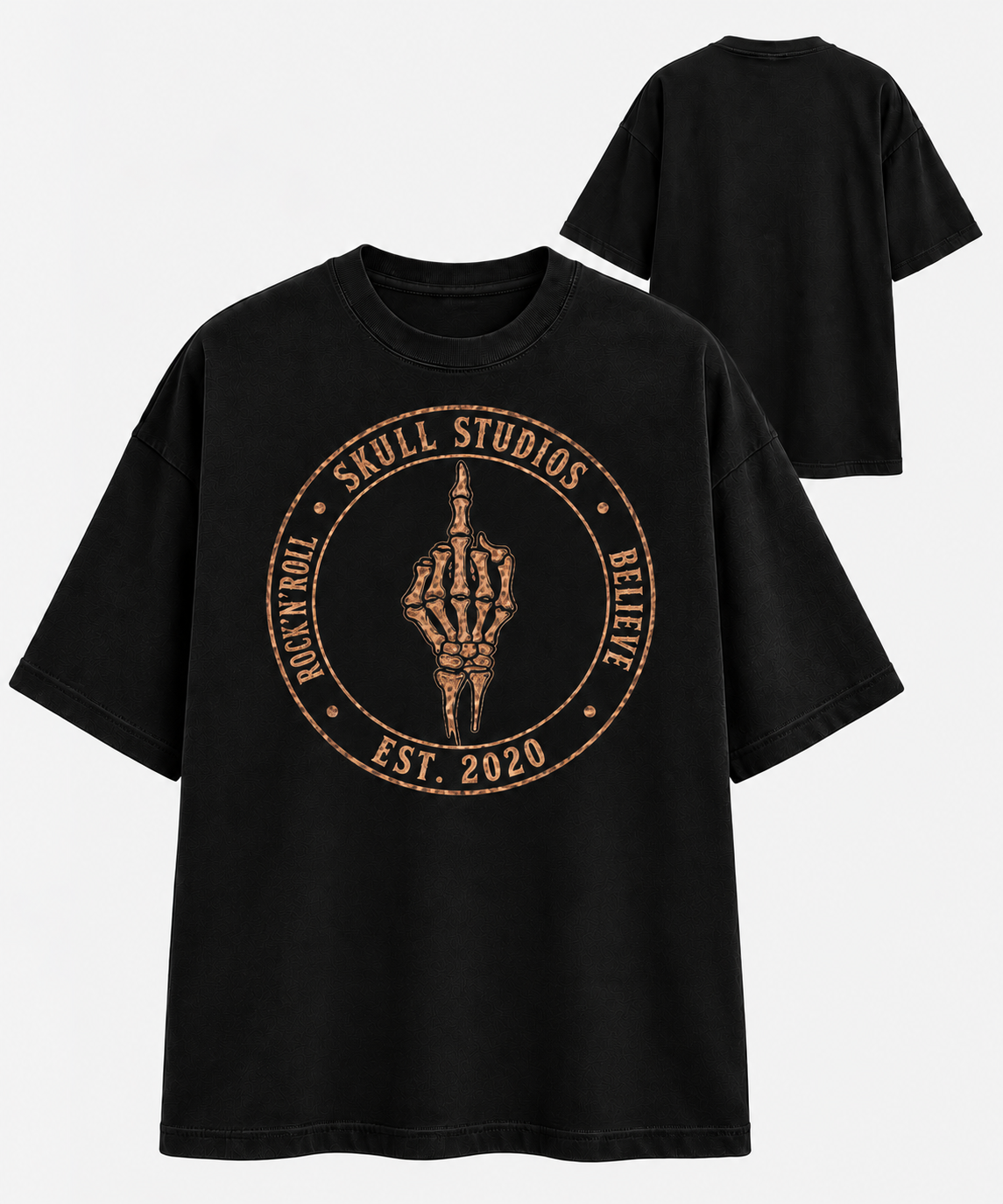 “ZarahSkull” shirt “Middle Finger” BLACK