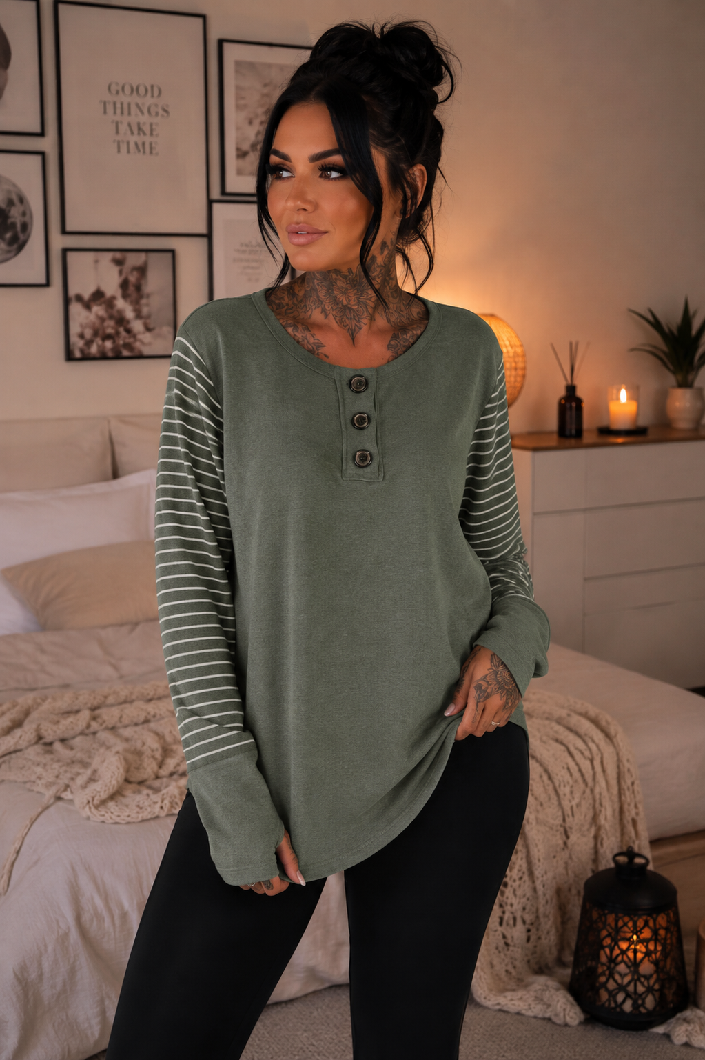 ZARAHSKULL AFTER DARK Longsleeve OLIVE