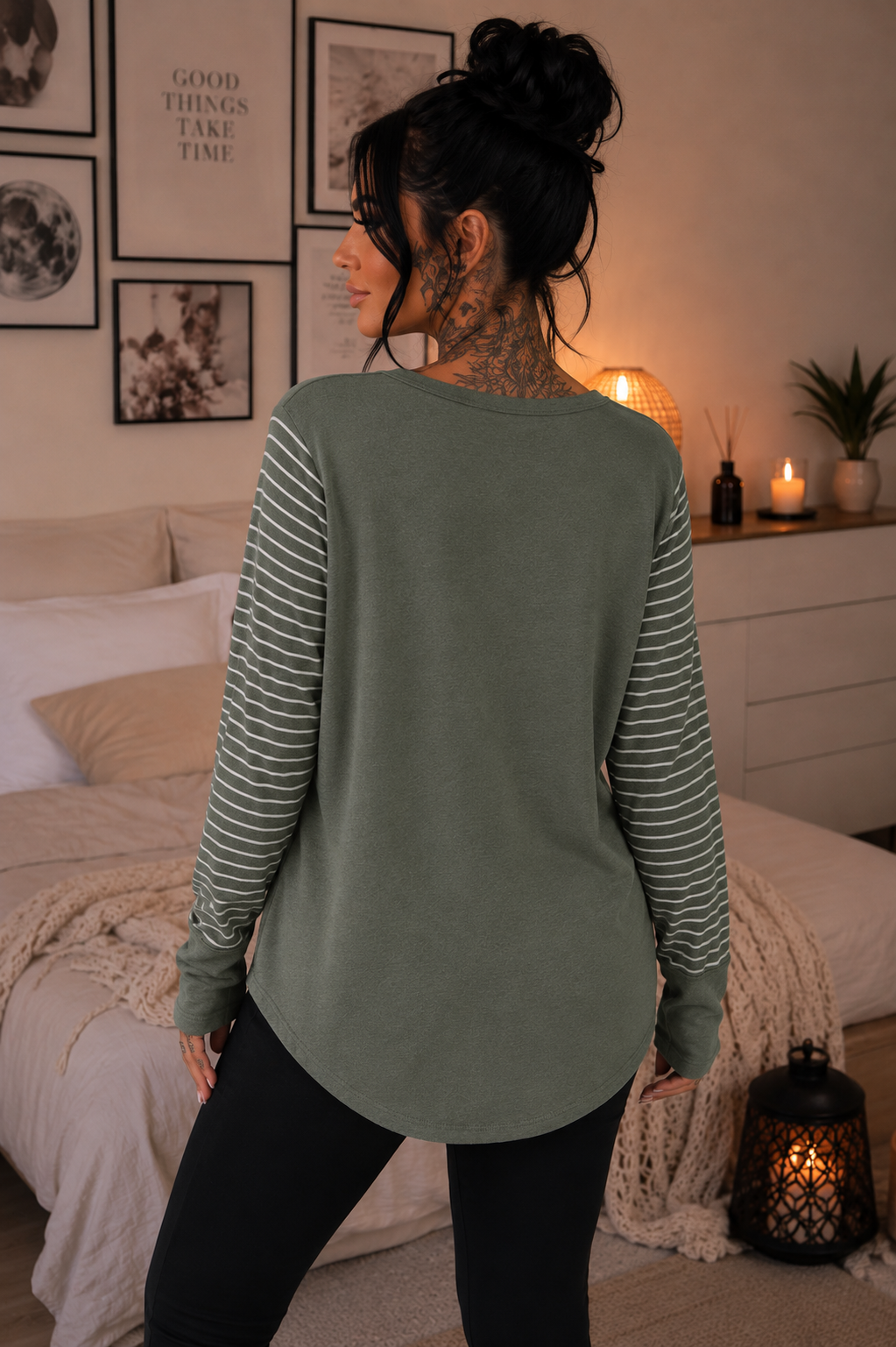 ZARAHSKULL AFTER DARK Longsleeve OLIVE