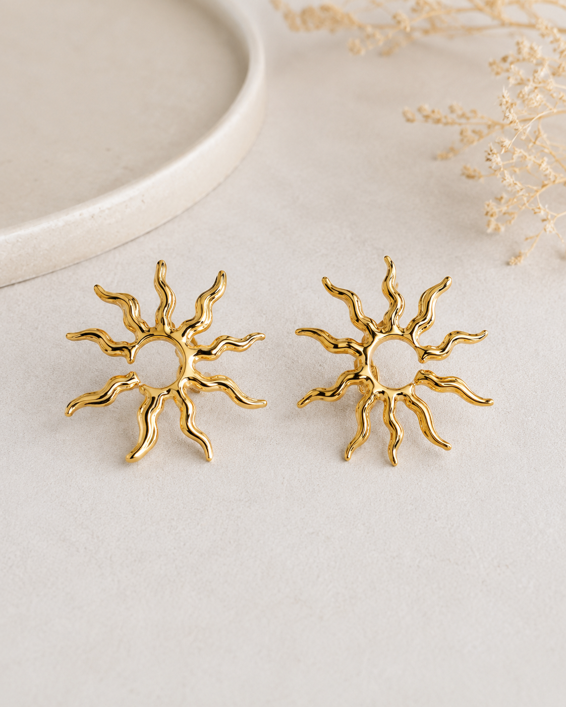 ZarahSkull Ohrstecker "SUN" gold