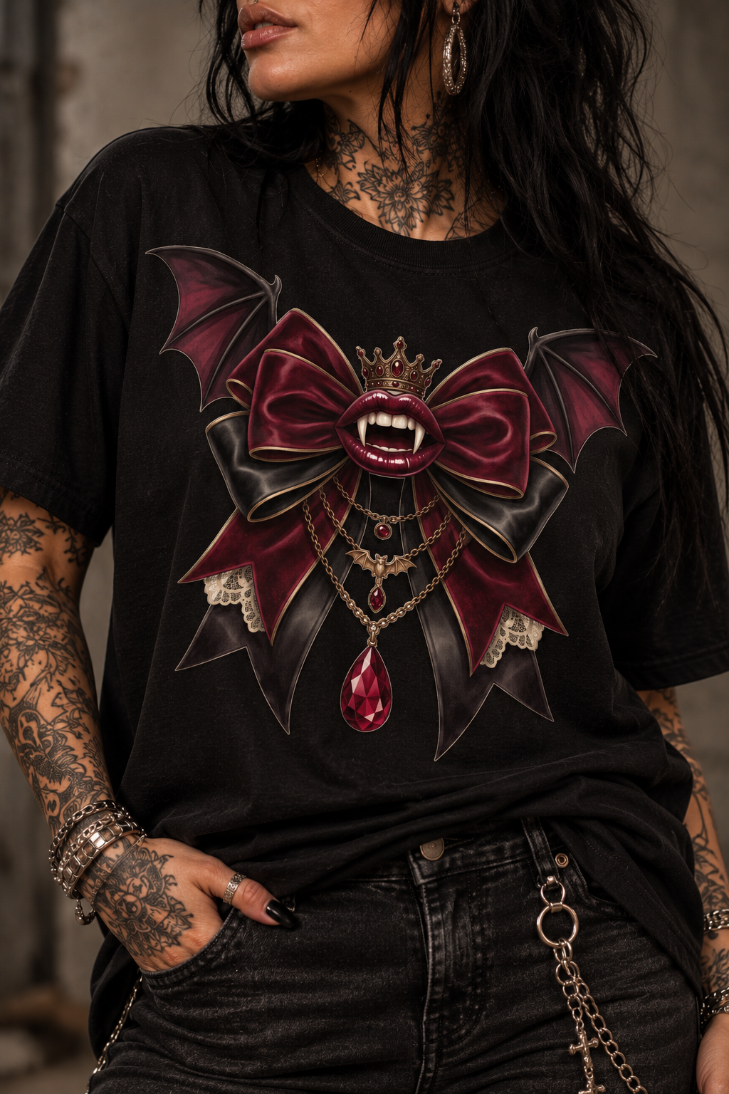 “ZarahSkull” shirt “Middle Finger” BLACK