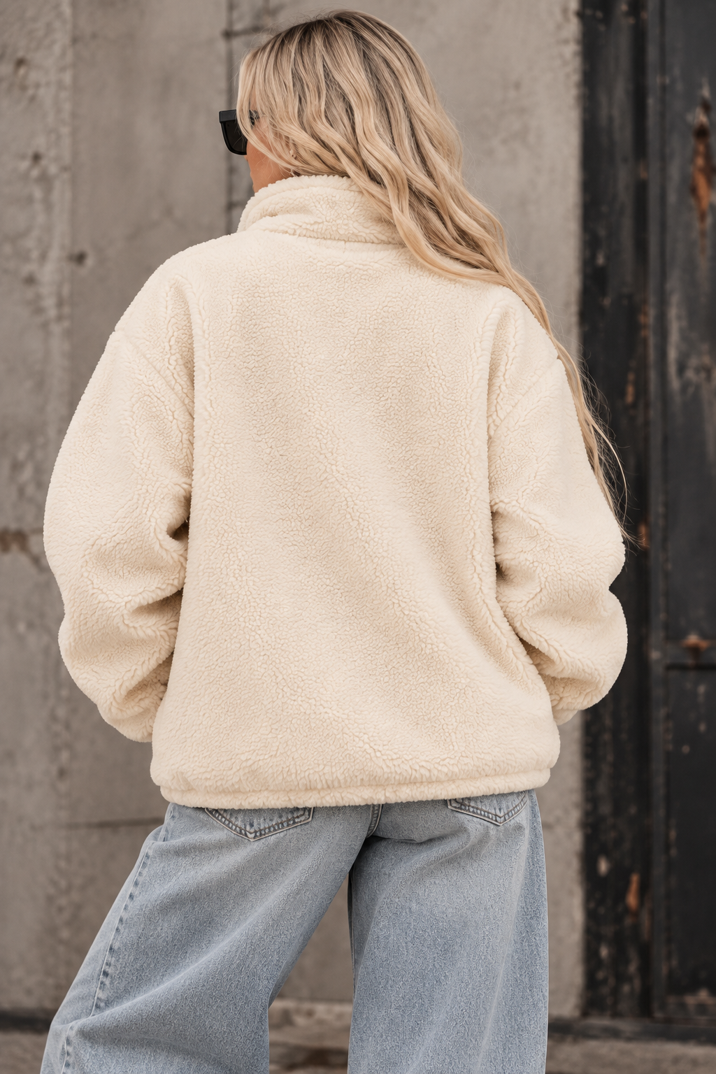 Sherpa Jacke white sand