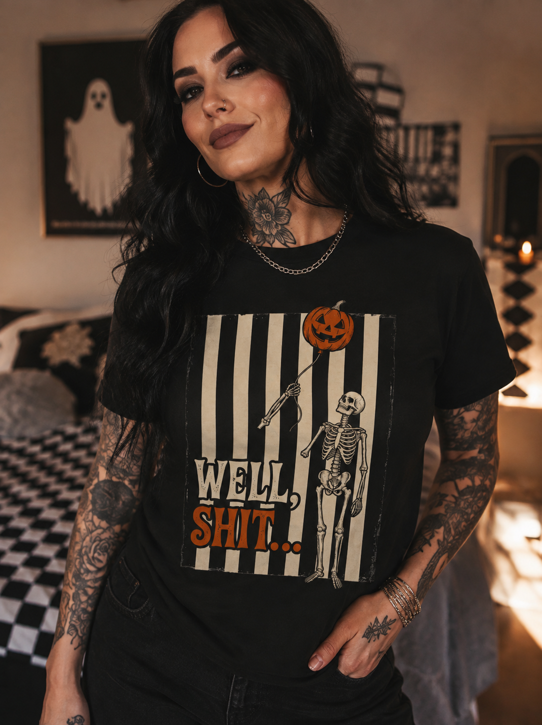 ZarahSkull Shirt black "Well...Shit"