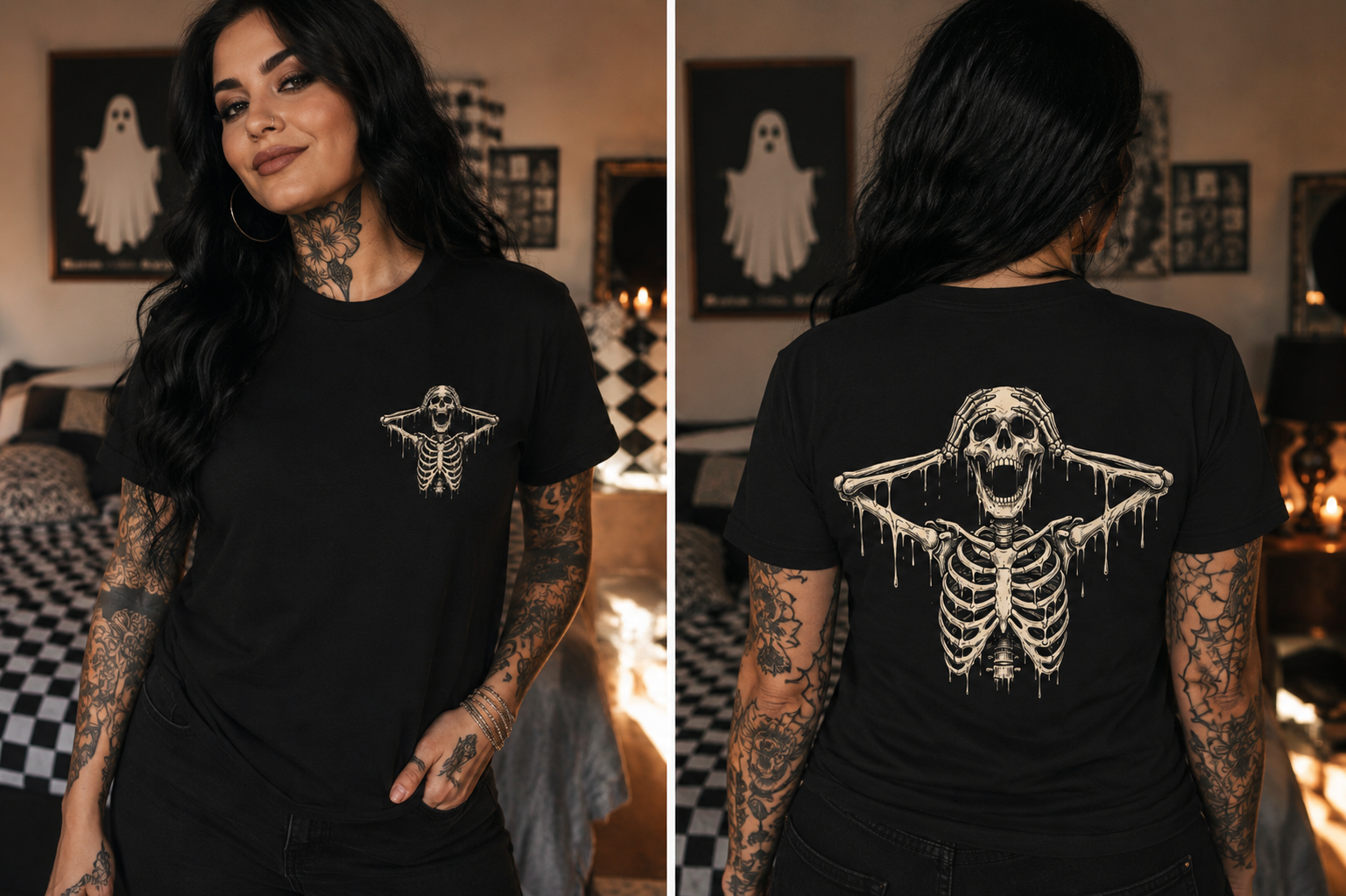 ZarahSkull Shirt black "screaming Skull"