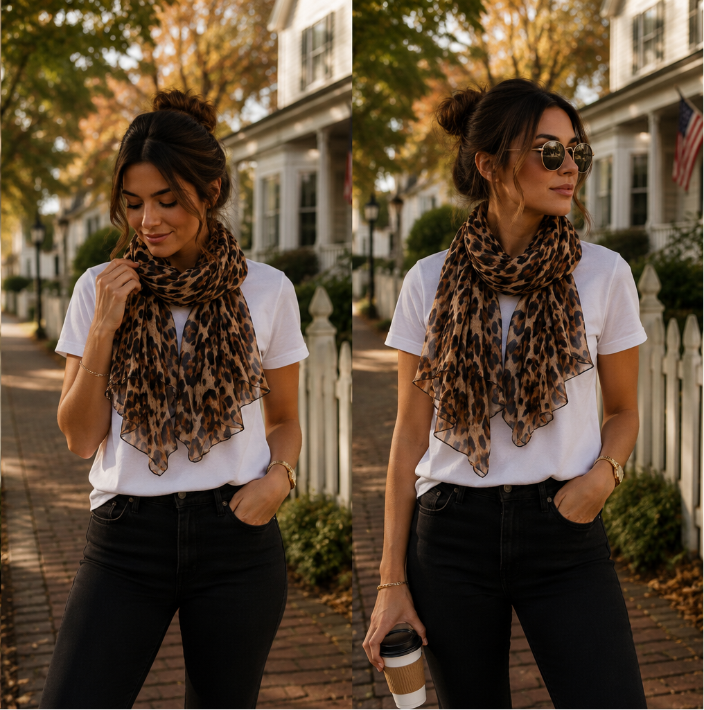 Zarah Skull Schal Leo kamel