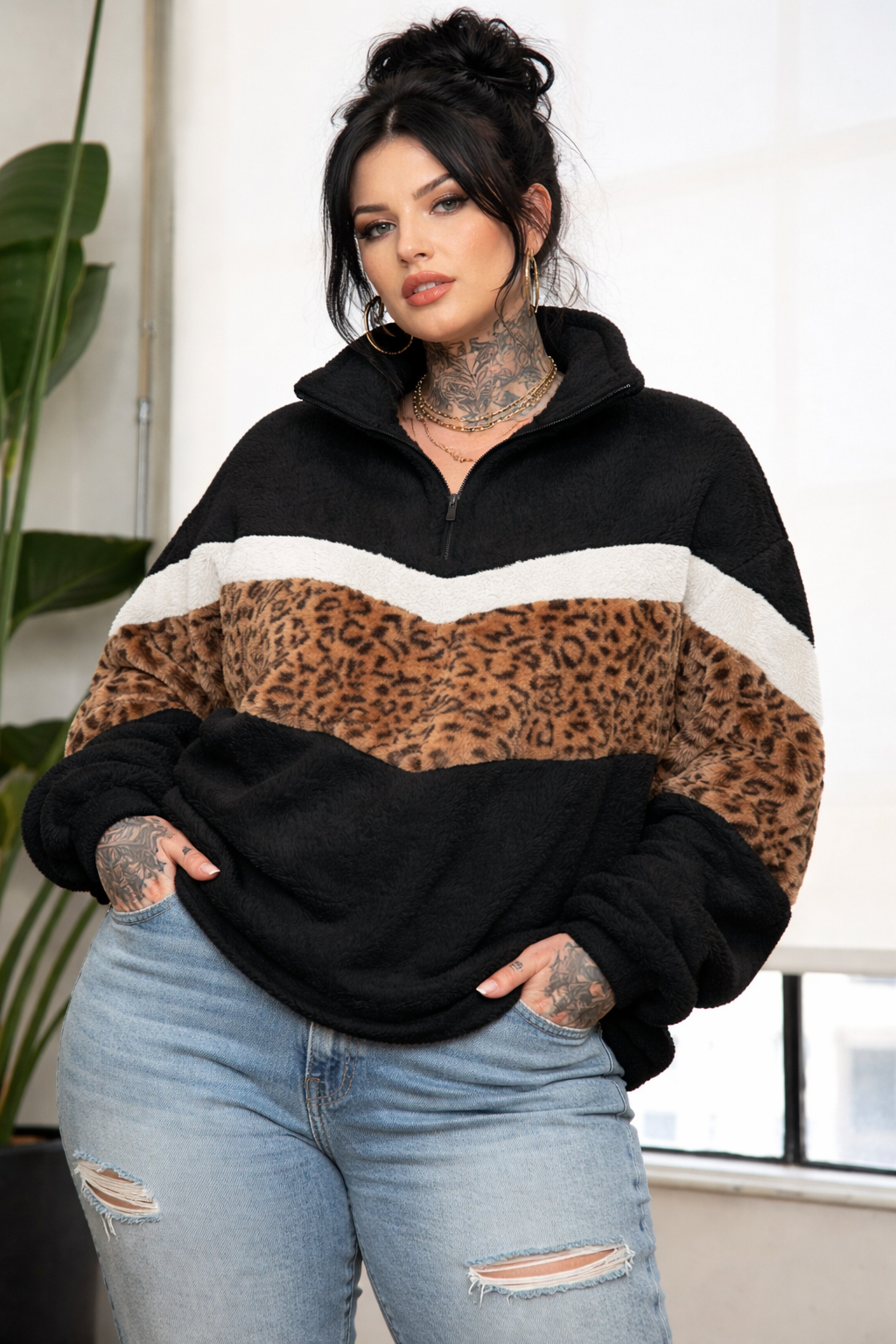 ZarahSkull Urban Wild Halfzip – Plus Size