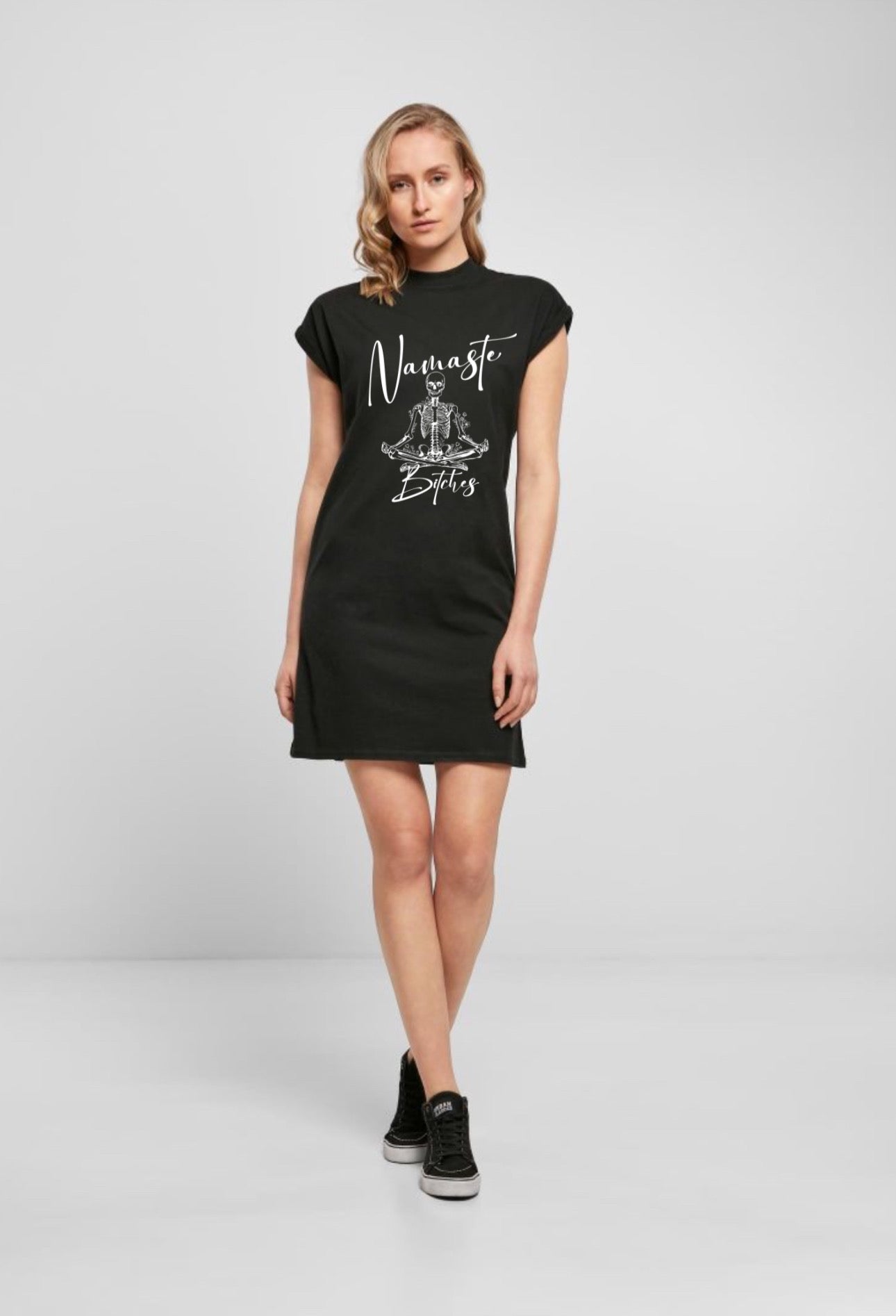 Zarah Skull Shoulderdress black "Namaste"