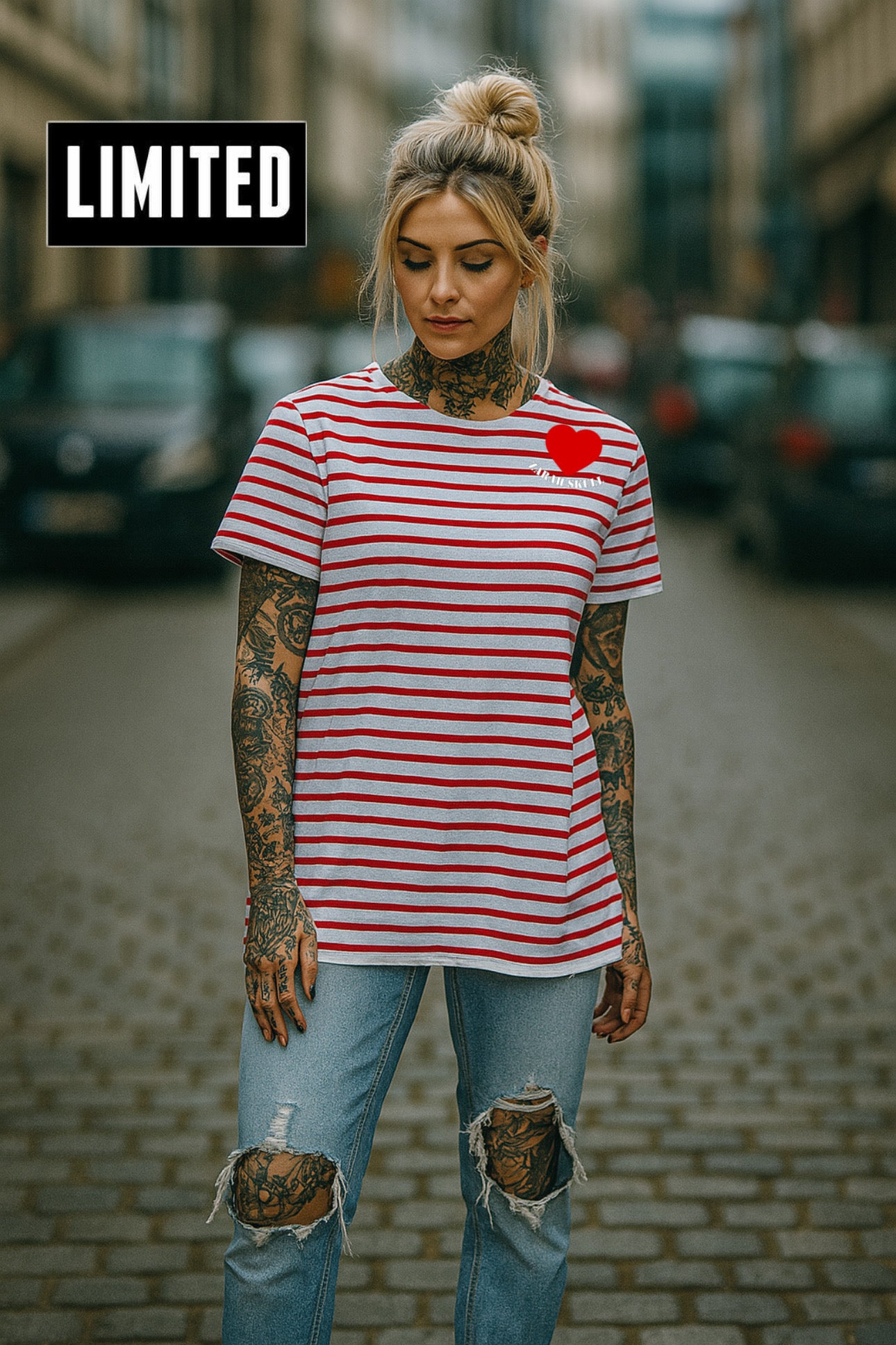 ZarahSkull Ringelchen Shirt RED "ZS Heart"